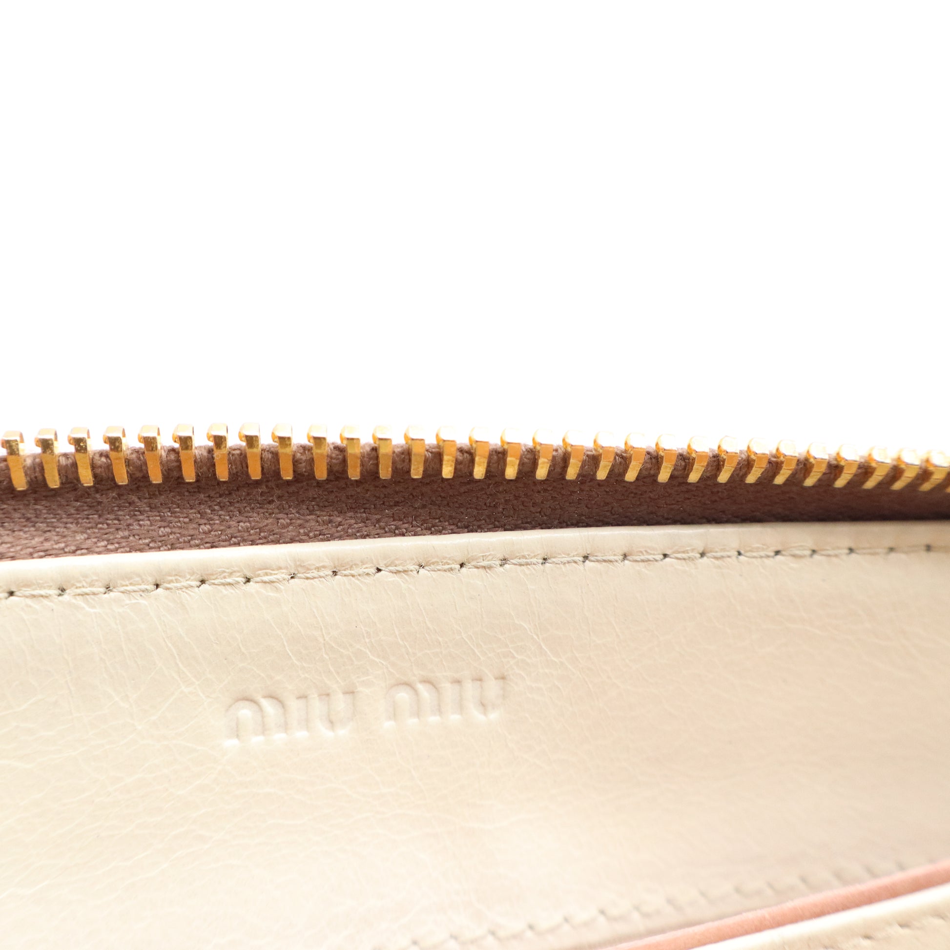 Miu Miu Vitello Shine Zip Around Wallet W20897