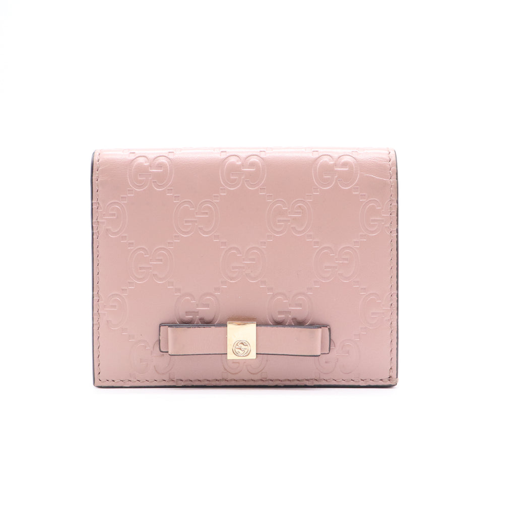 Gucci Signature Leather Bow Card Case Wallet W21165