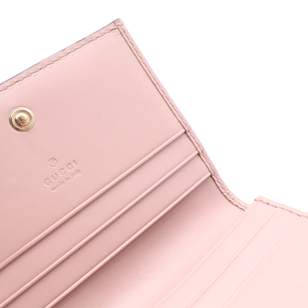 Gucci Signature Leather Bow Card Case Wallet W21165