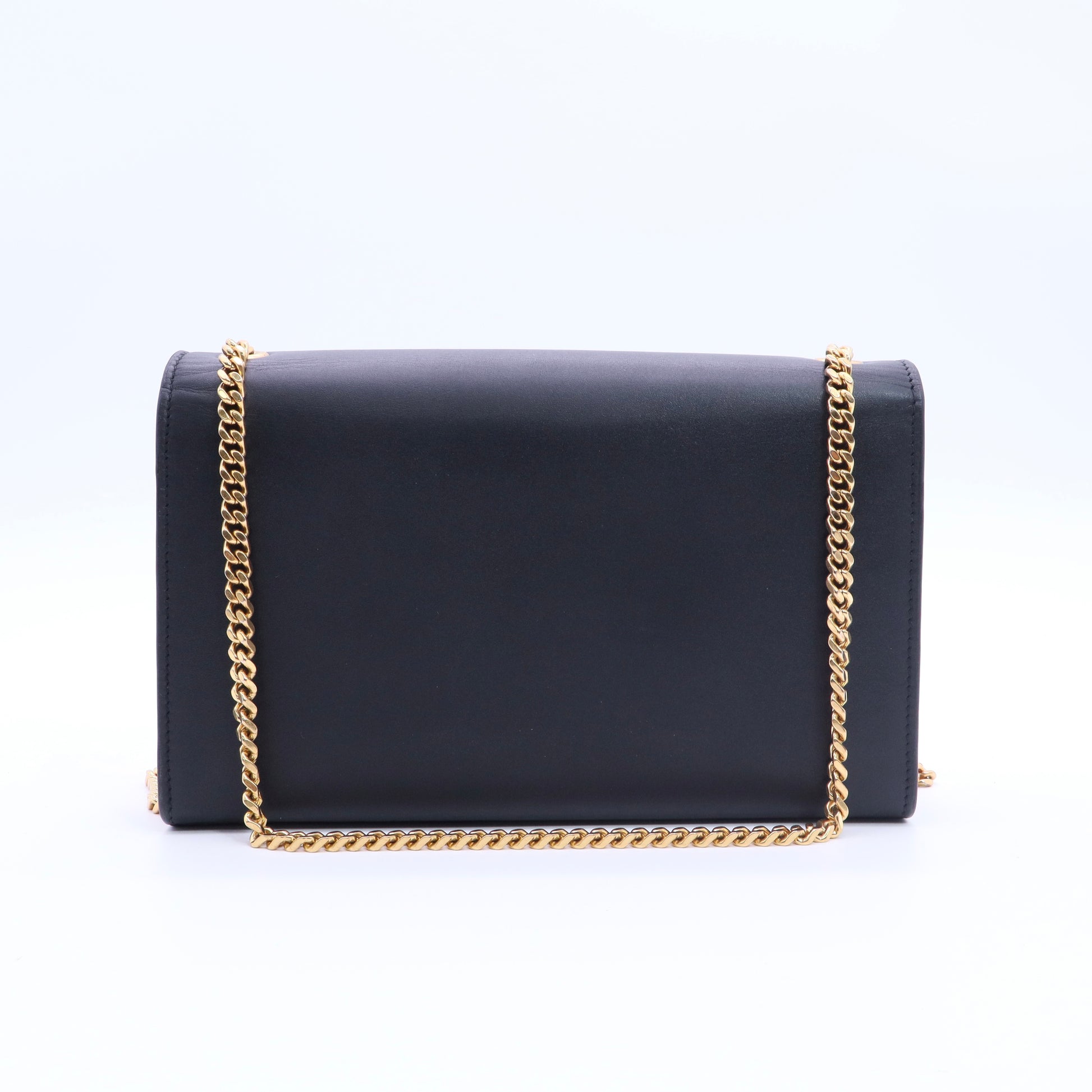 Black Leather Medium Kate Tassel Shoulder Bag twins