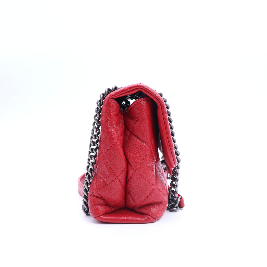 Red Caviar Leather Classic Flap Bag twins