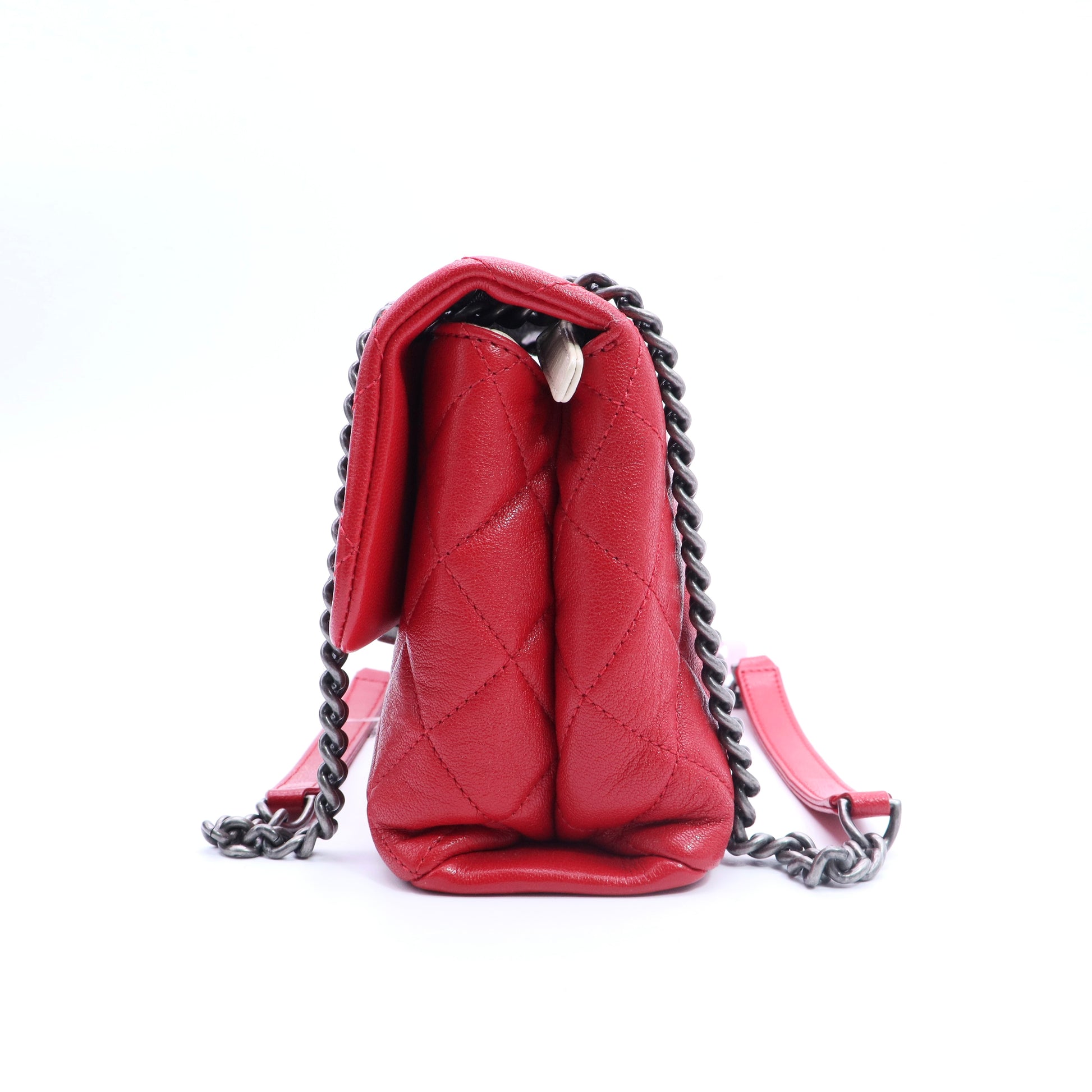 Red Caviar Leather Classic Flap Bag twins