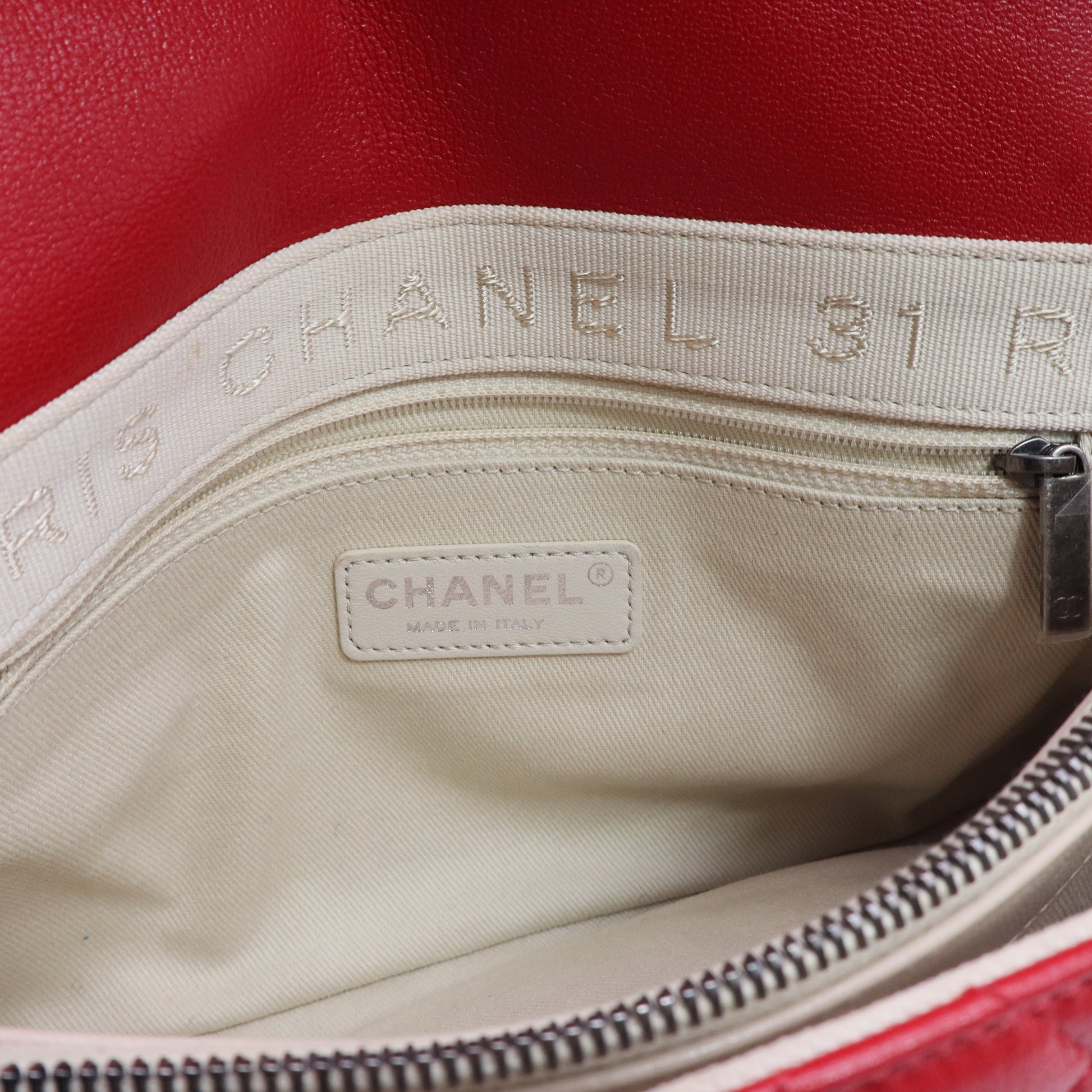 Red Caviar Leather Classic Flap Bag twins