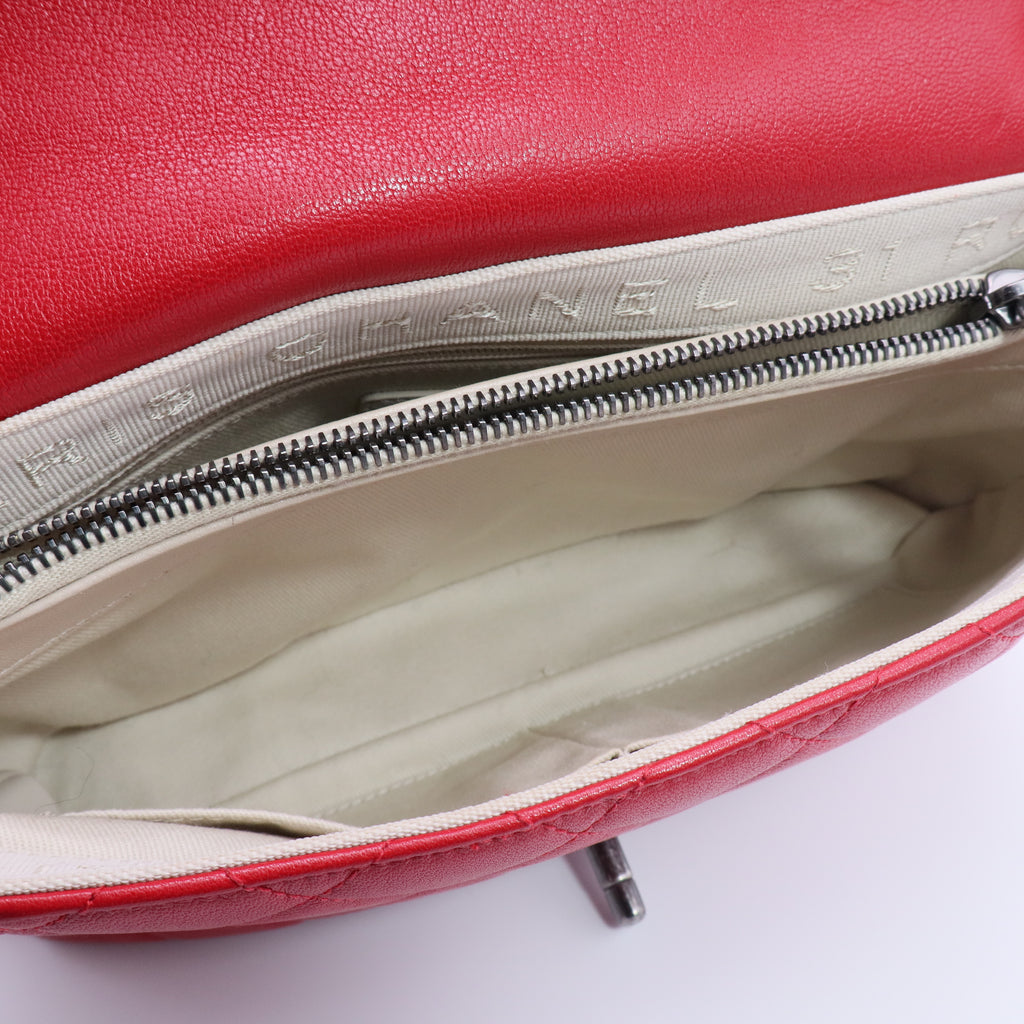 Red Caviar Leather Classic Flap Bag twins