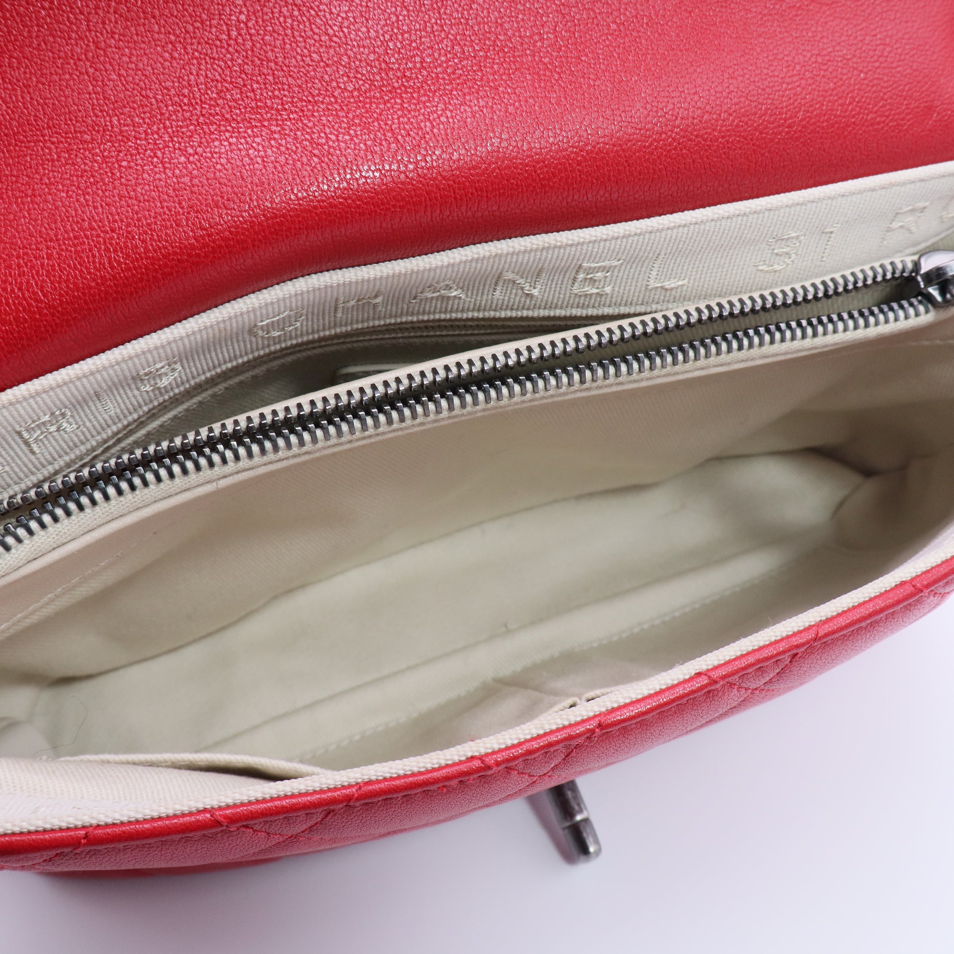 Red Caviar Leather Classic Flap Bag twins