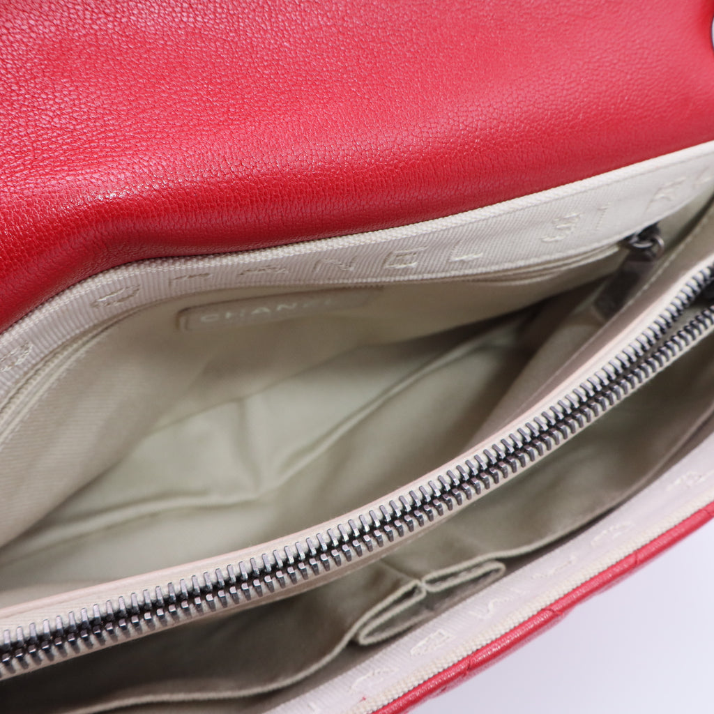 Red Caviar Leather Classic Flap Bag twins