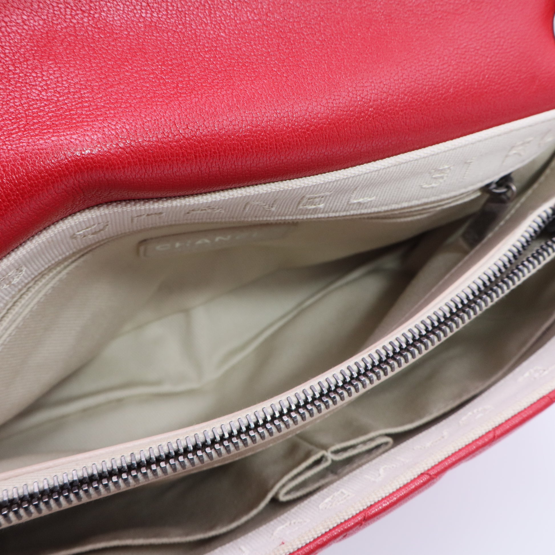 Red Caviar Leather Classic Flap Bag twins