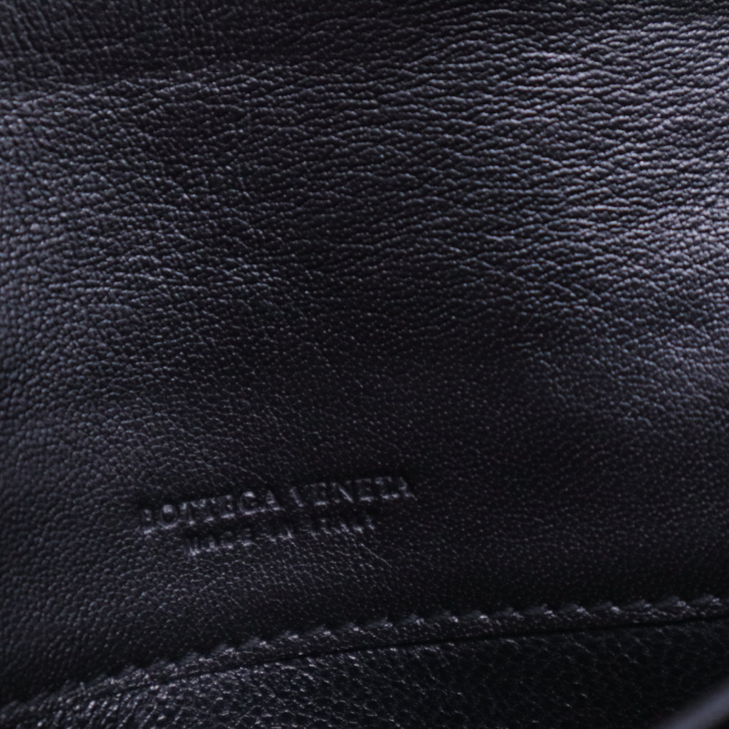 Bottega Veneta Black Intrecciato Leather Flap Continental Wallet W20545