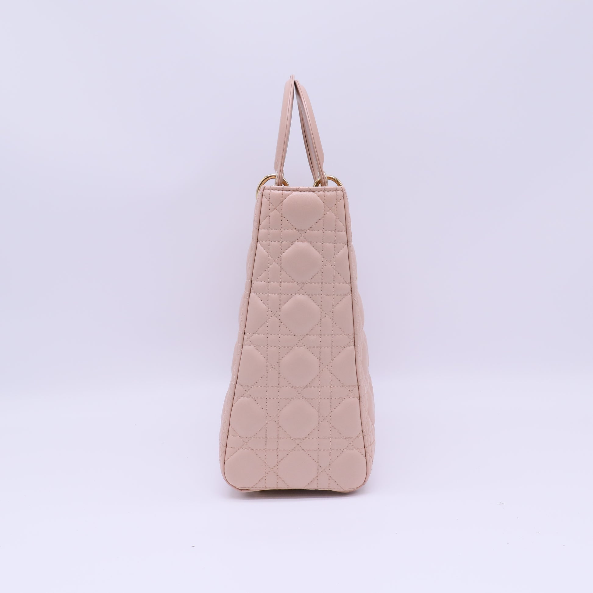 Christian Dior Large Lady Dior Bag in Powder Pink Cannage Lambskin B22469
