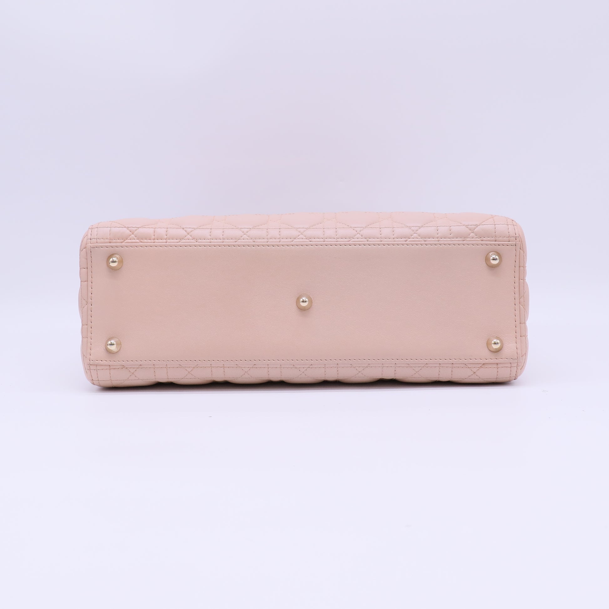 Christian Dior Large Lady Dior Bag in Powder Pink Cannage Lambskin B22469