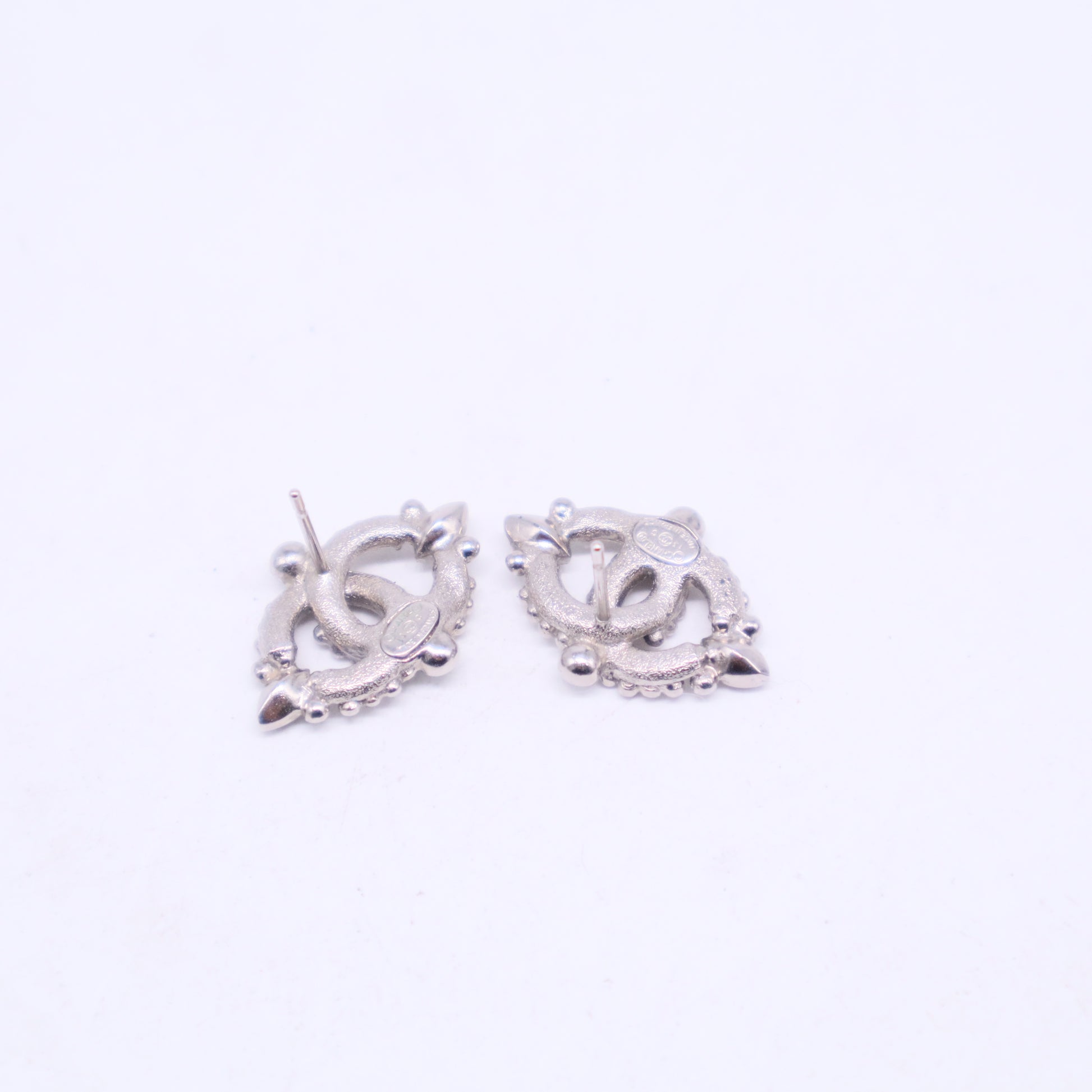 Chanel Silver CC Crystals Earrings W20582
