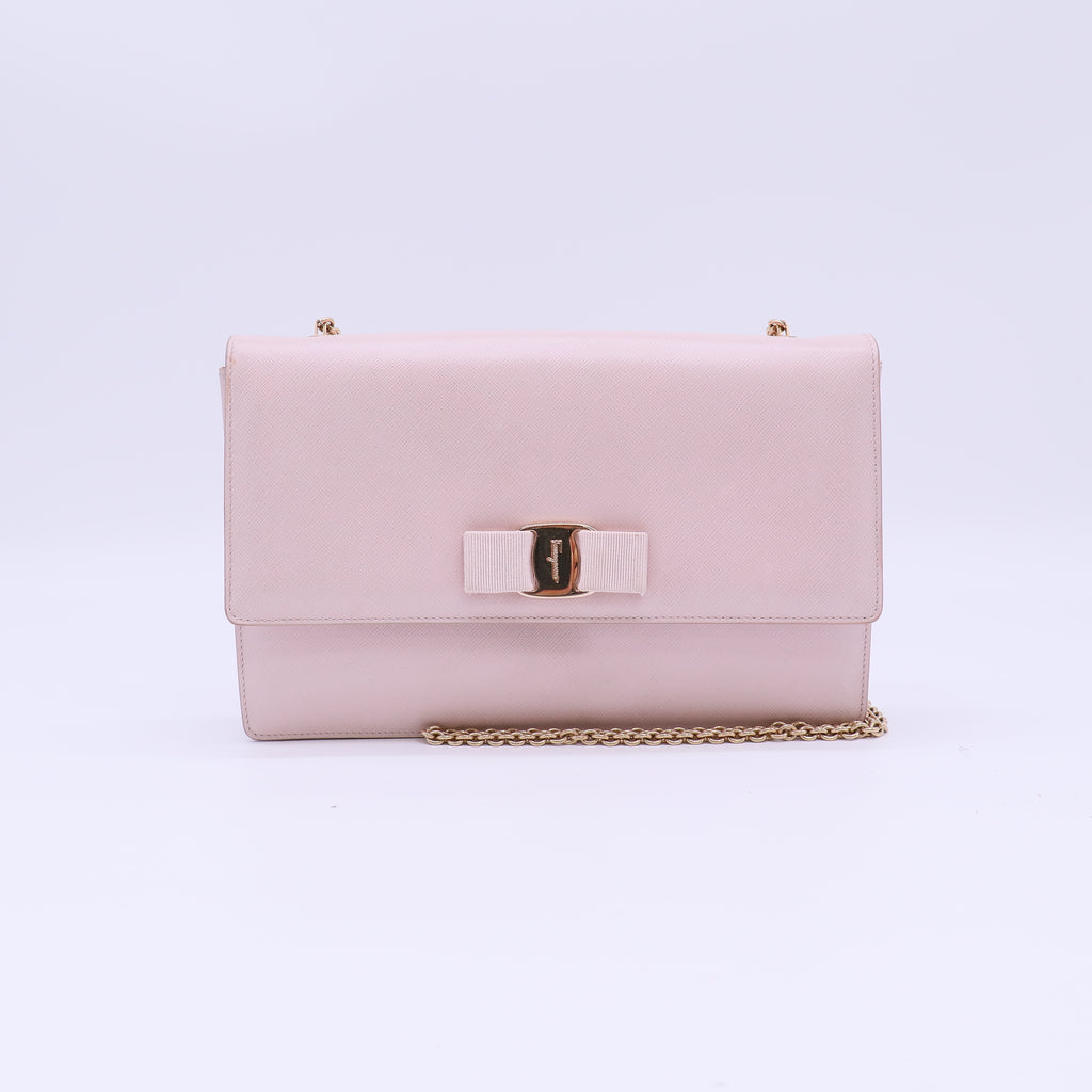 Salvatore Ferragamo Ginny Saffiano Leather Shoulder Bag B22895