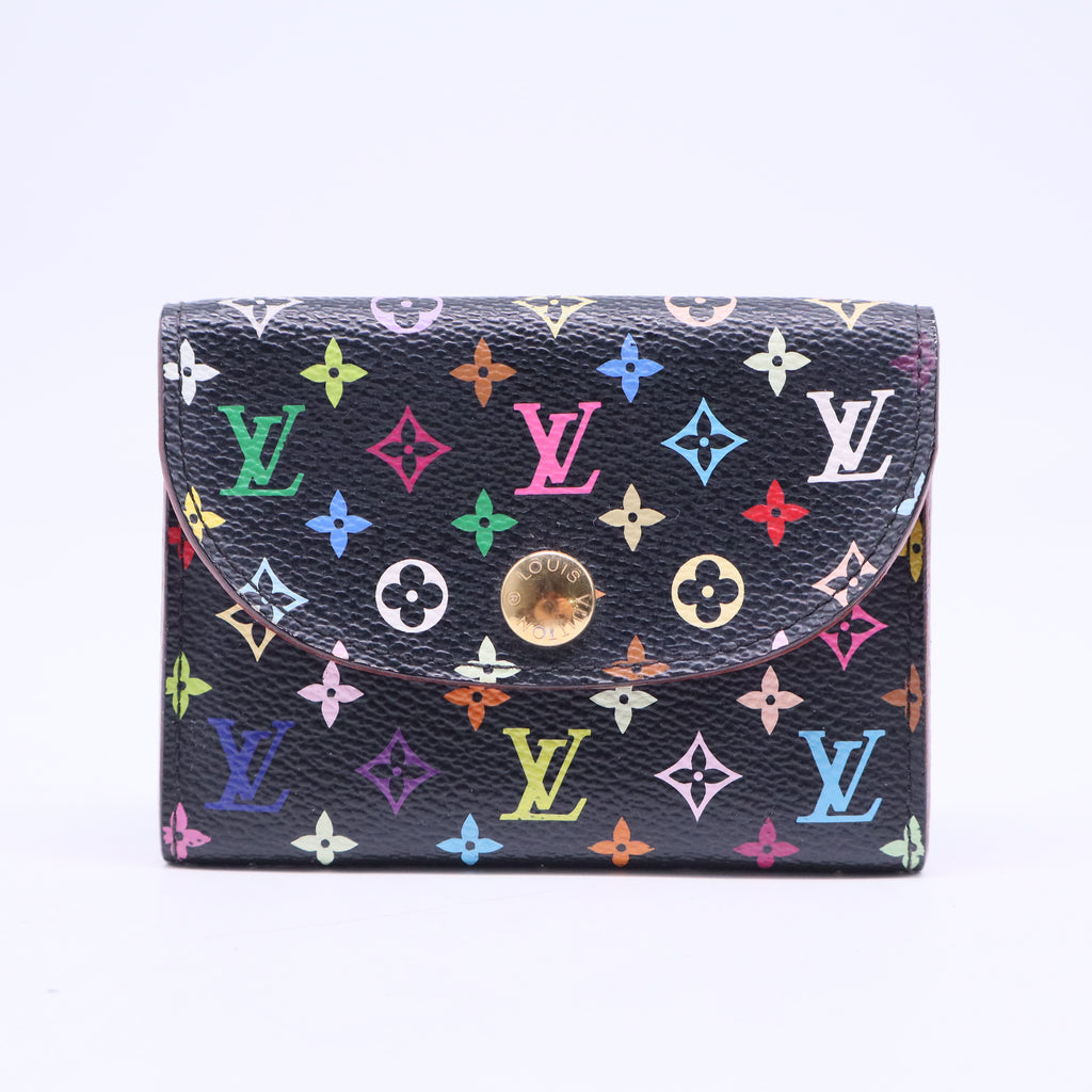 Monogram Multicolor Business Card Holder Black Grenade W20521