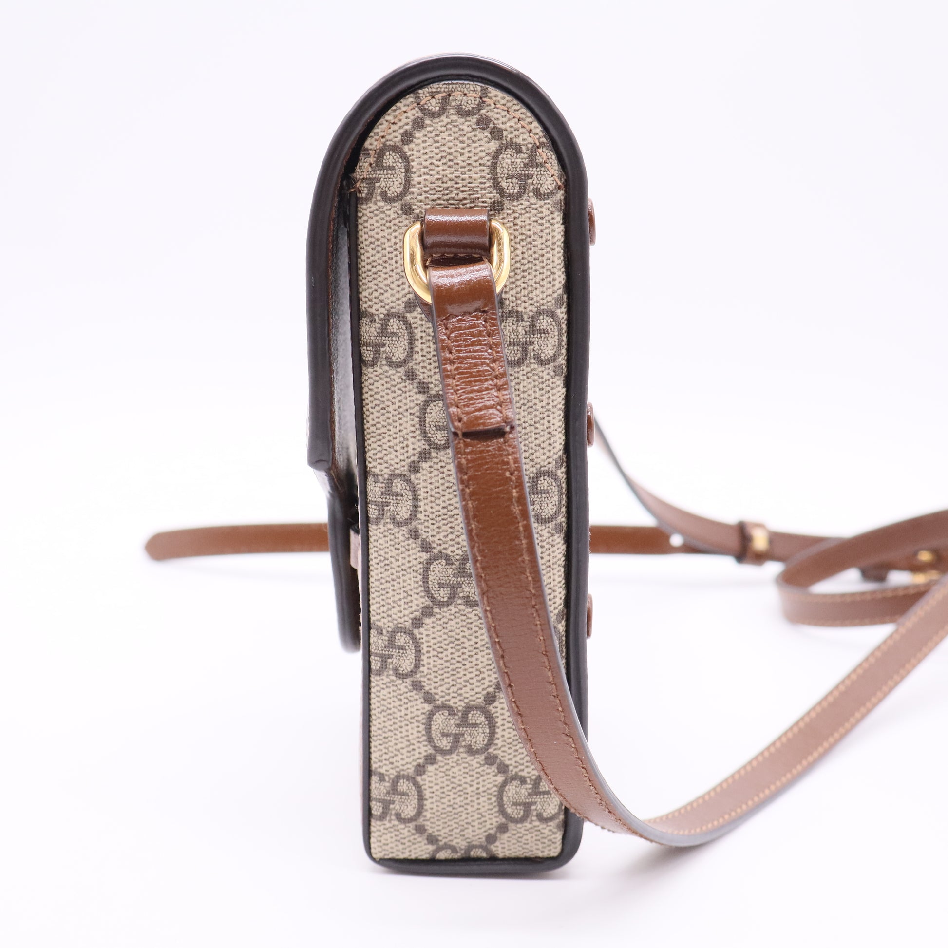Horsebit 1955 Crossbody Bag GG Coated Canvas with Leather Mini Gisel