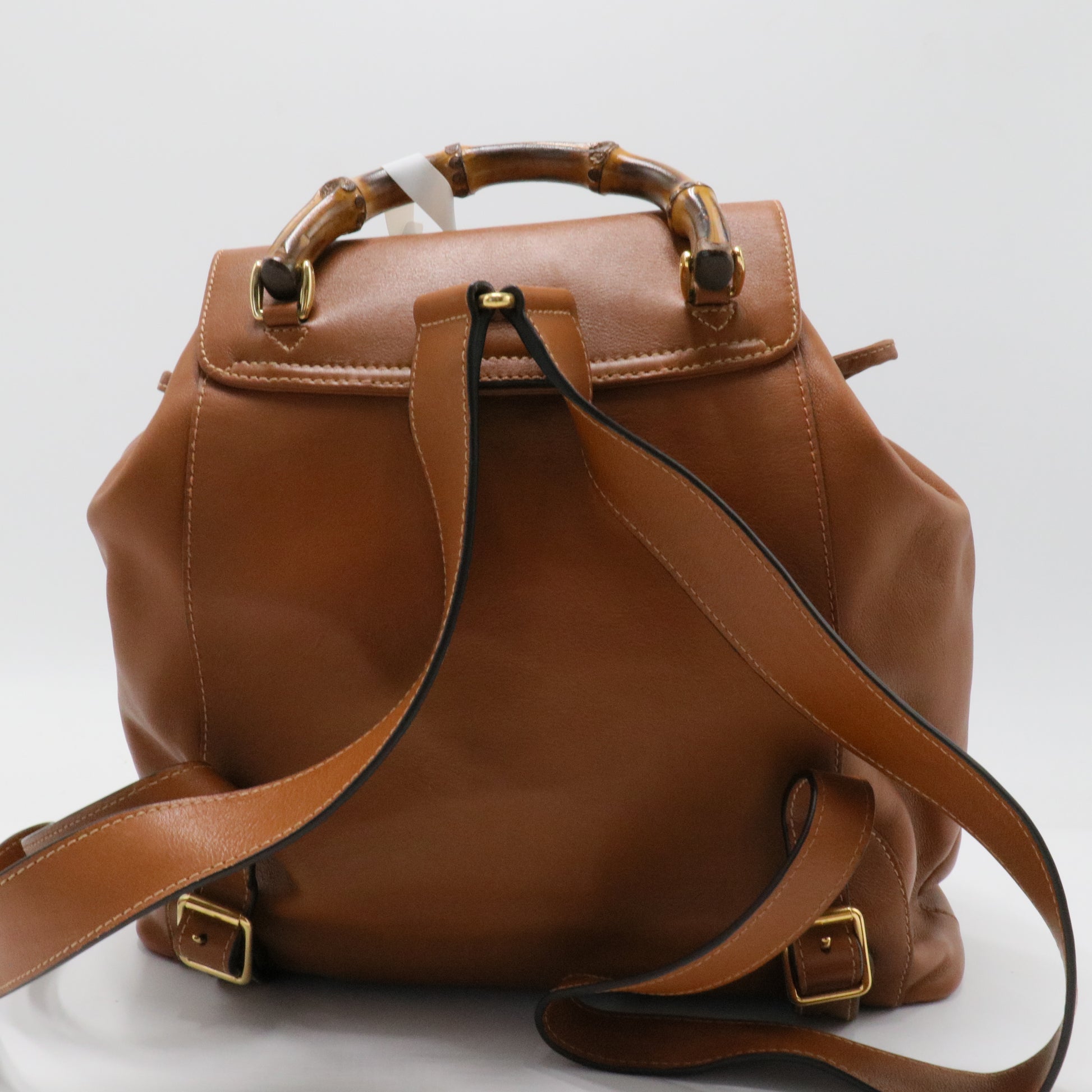 Bamboo Tassel Backpack Leather Medium
