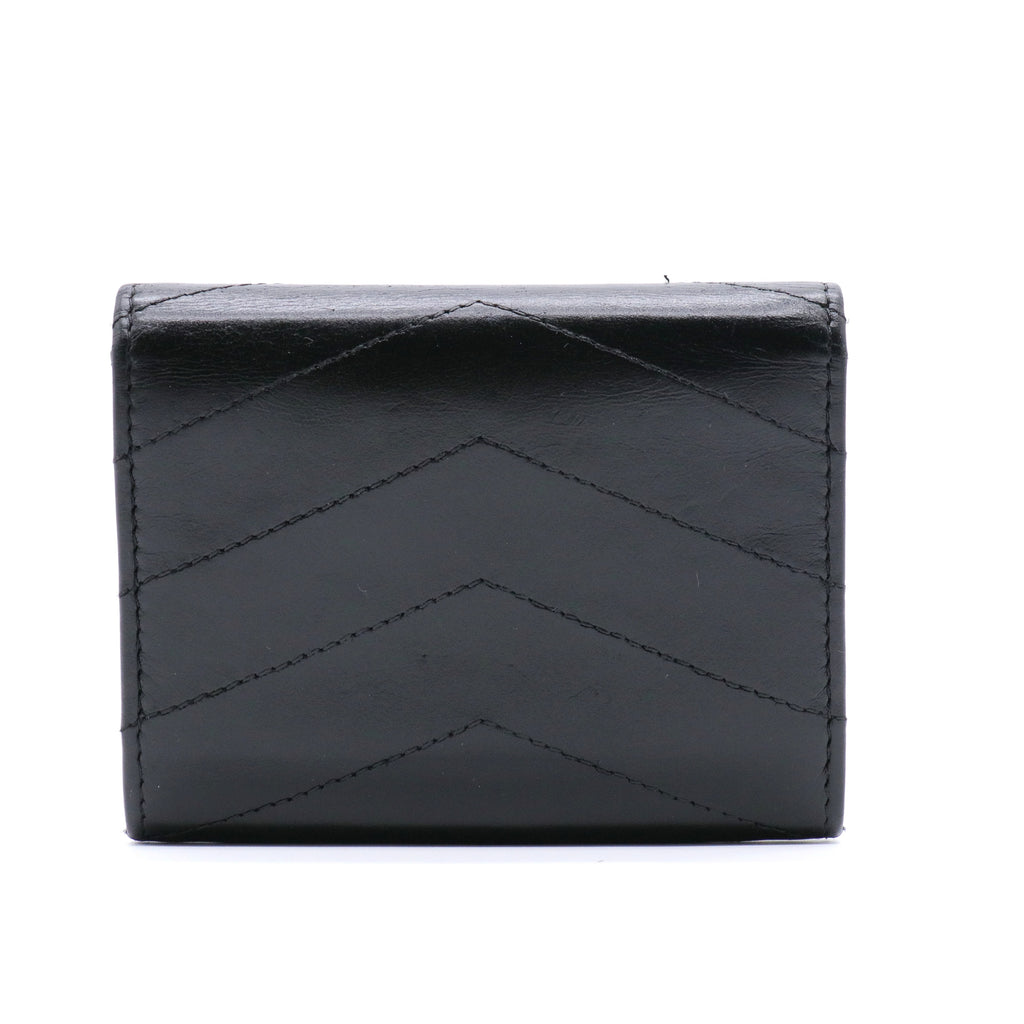 Classic Flap Wallet Black Calf  Leather GISEL