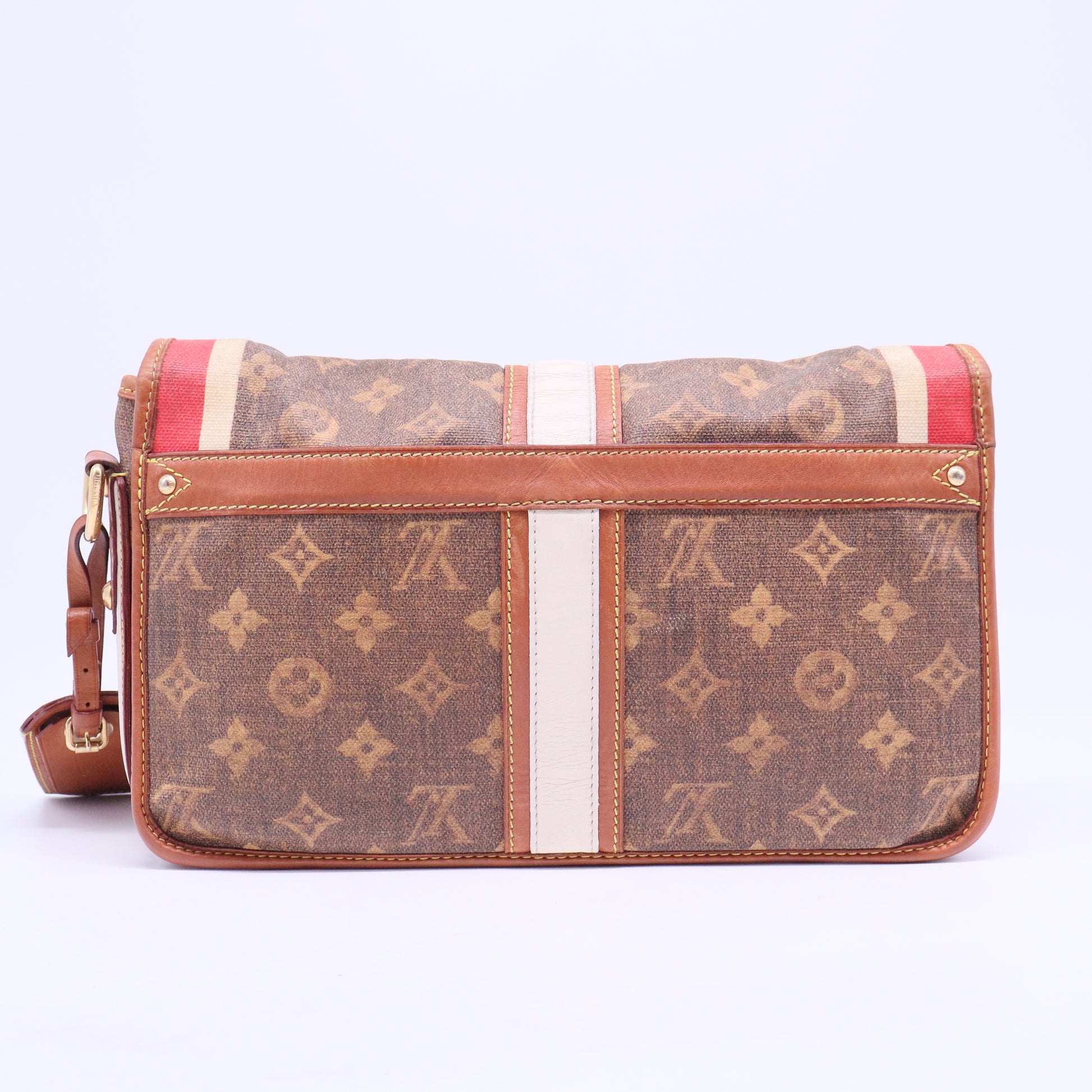 Monogram Rayures Tisse Clutch Red