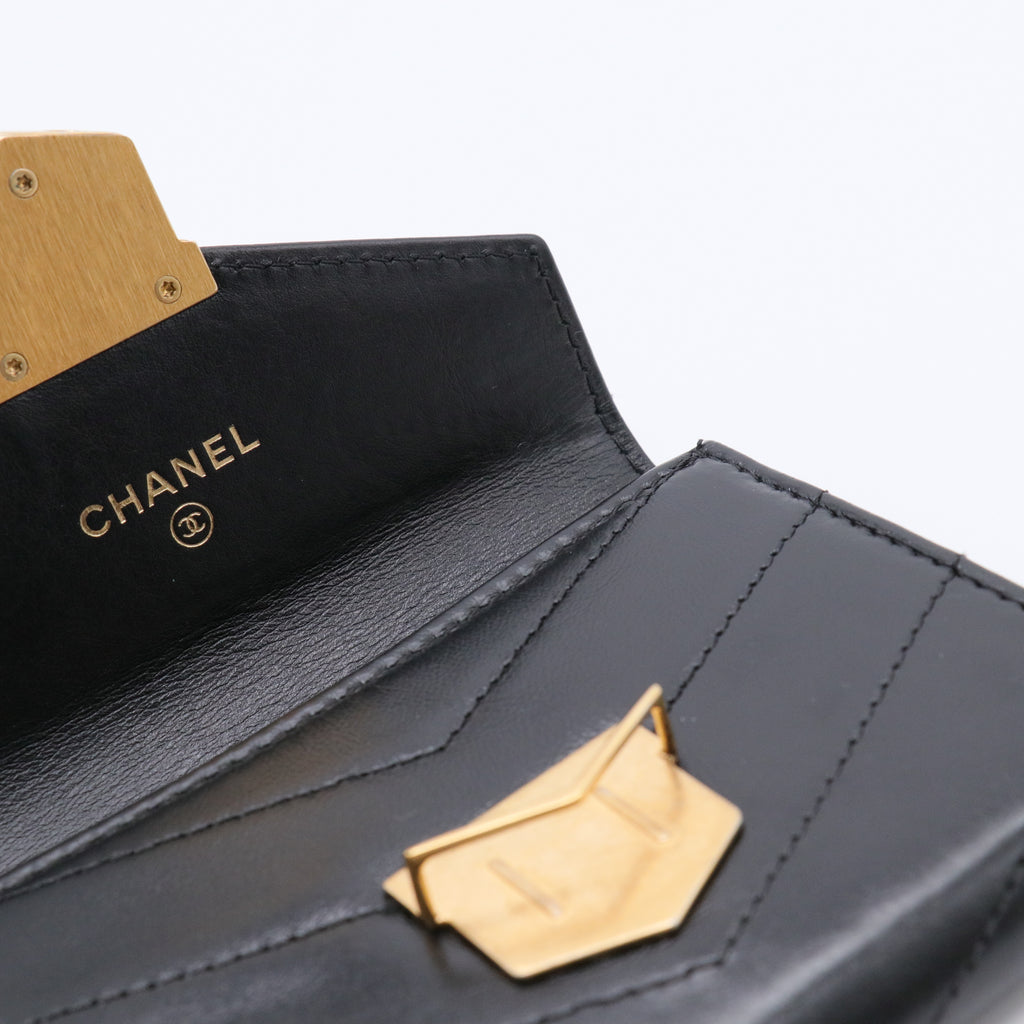 Classic Flap Wallet Black Calf  Leather GISEL