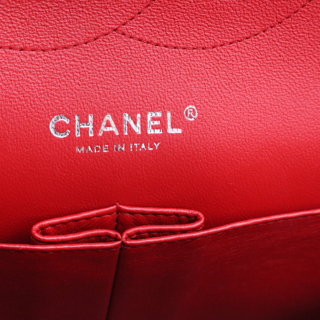 Red Quilted Lambskin Leather Classic Jumbo Double Flap Bag