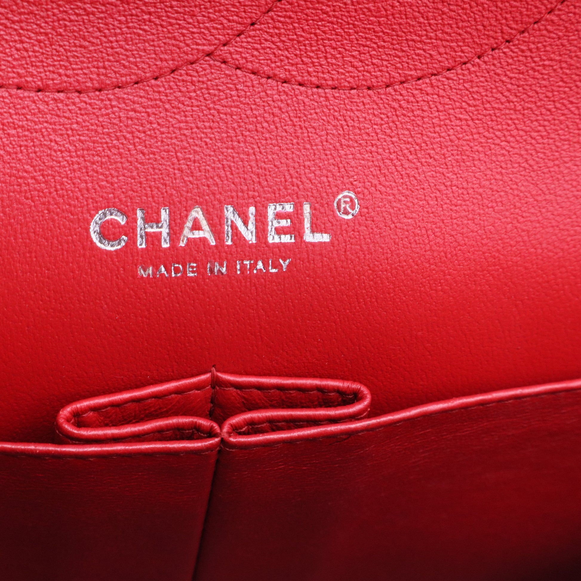 Red Quilted Lambskin Leather Classic Jumbo Double Flap Bag
