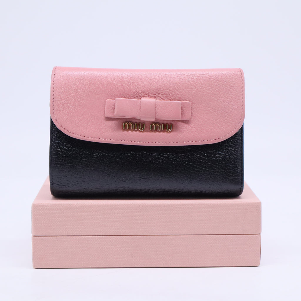 PINK Leather Bow Flap Continental Wallet W20520