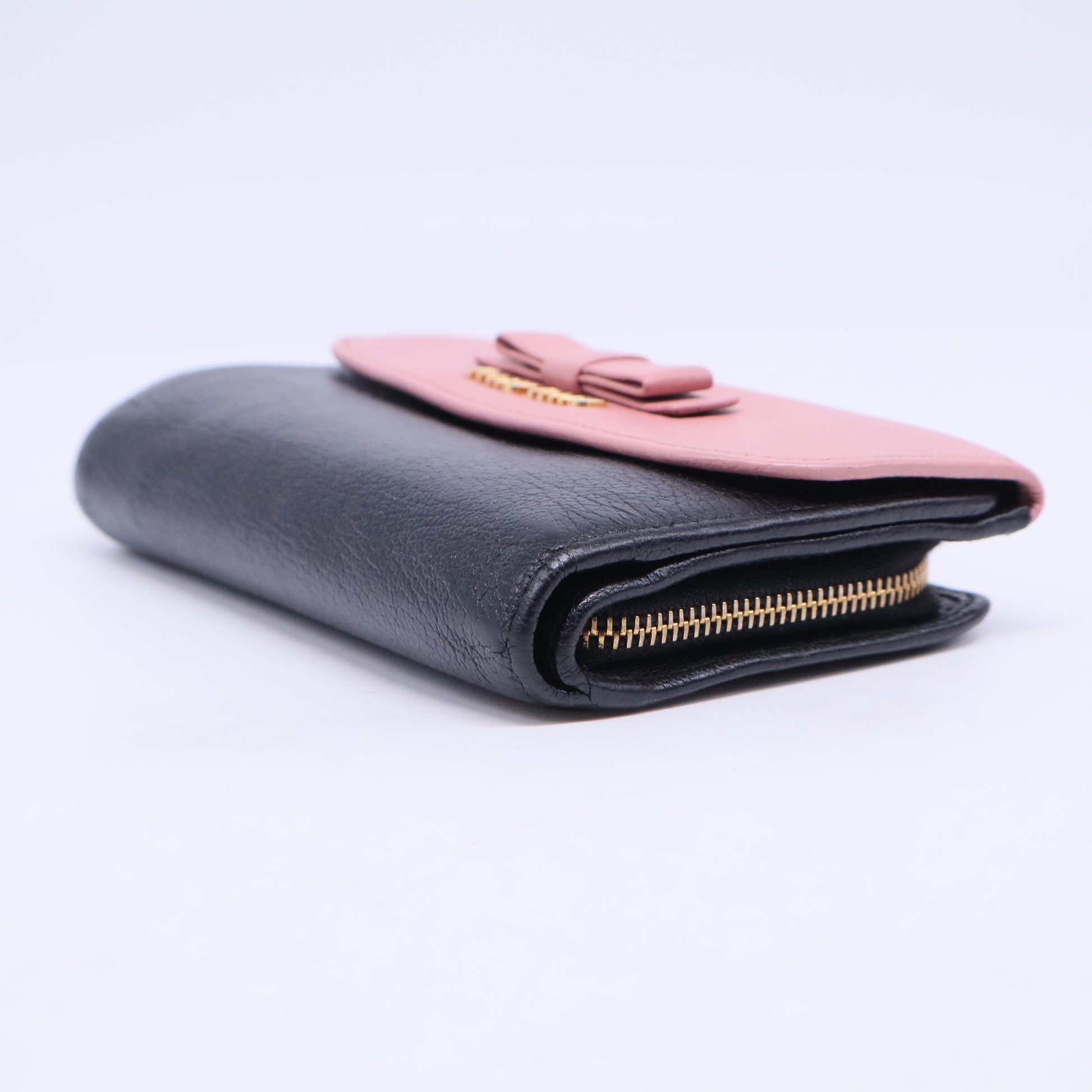 PINK Leather Bow Flap Continental Wallet W20520