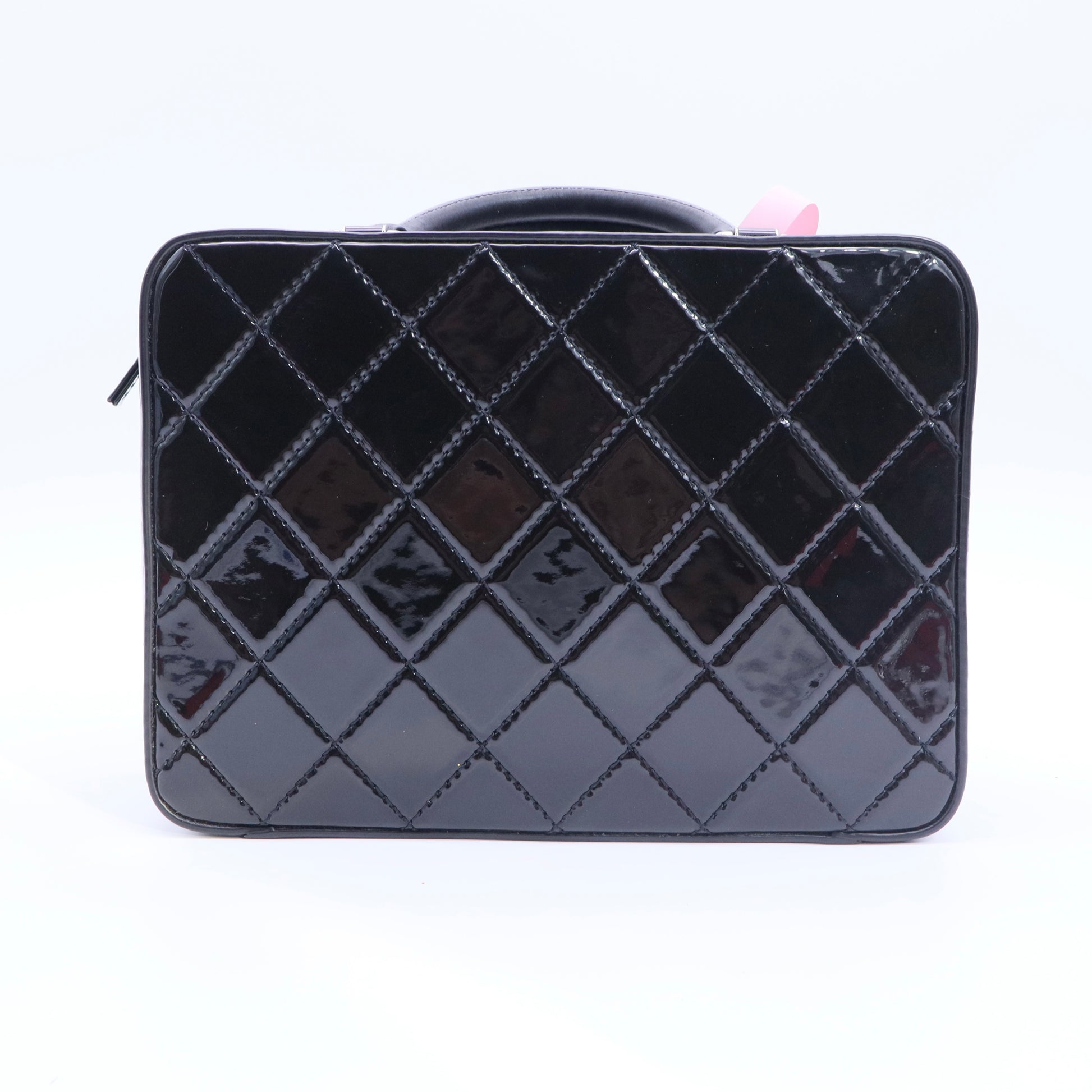 Patent Quilted Travel Kit Vanity Case Black twins