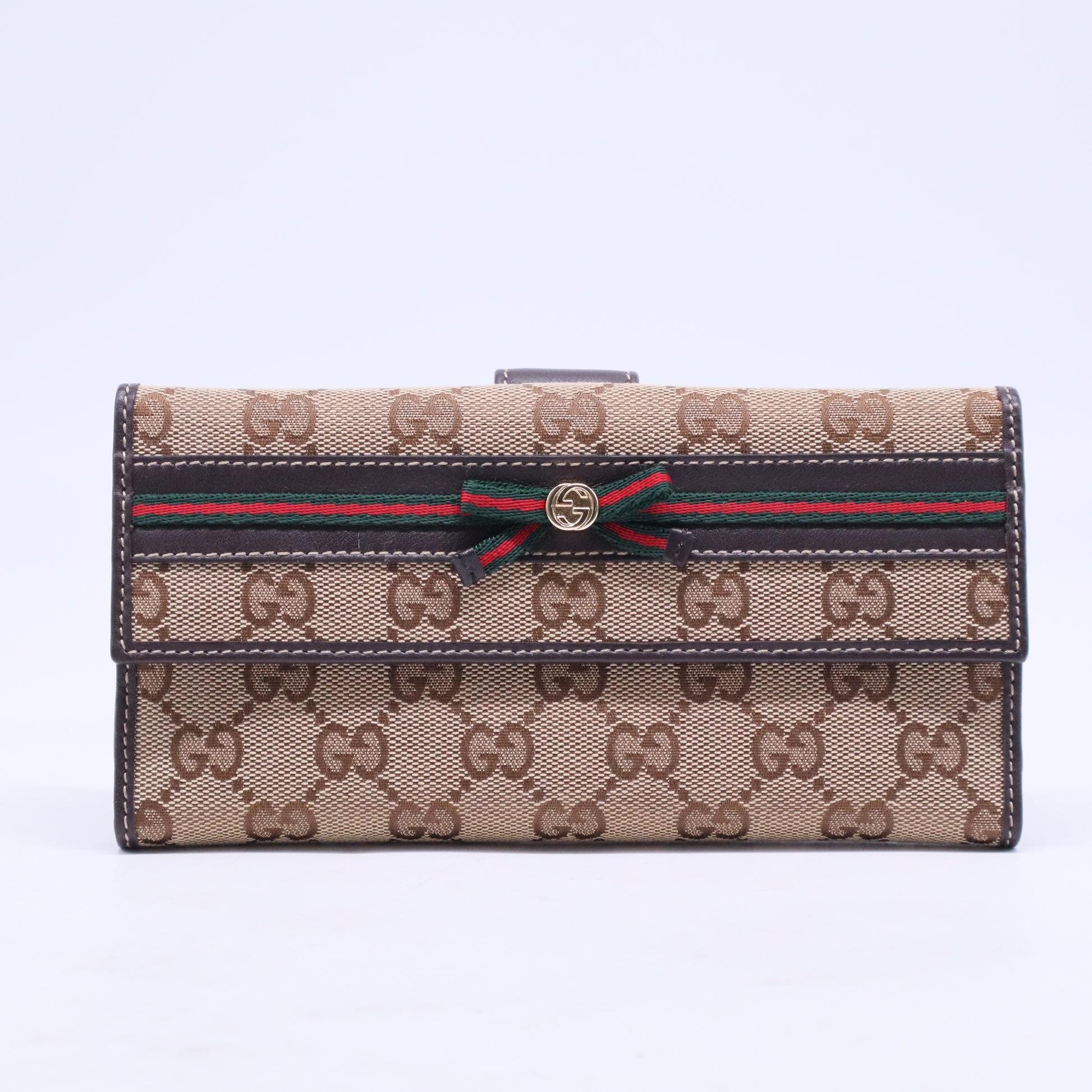 Princy brown monogram canvas and leather long wallet W20612