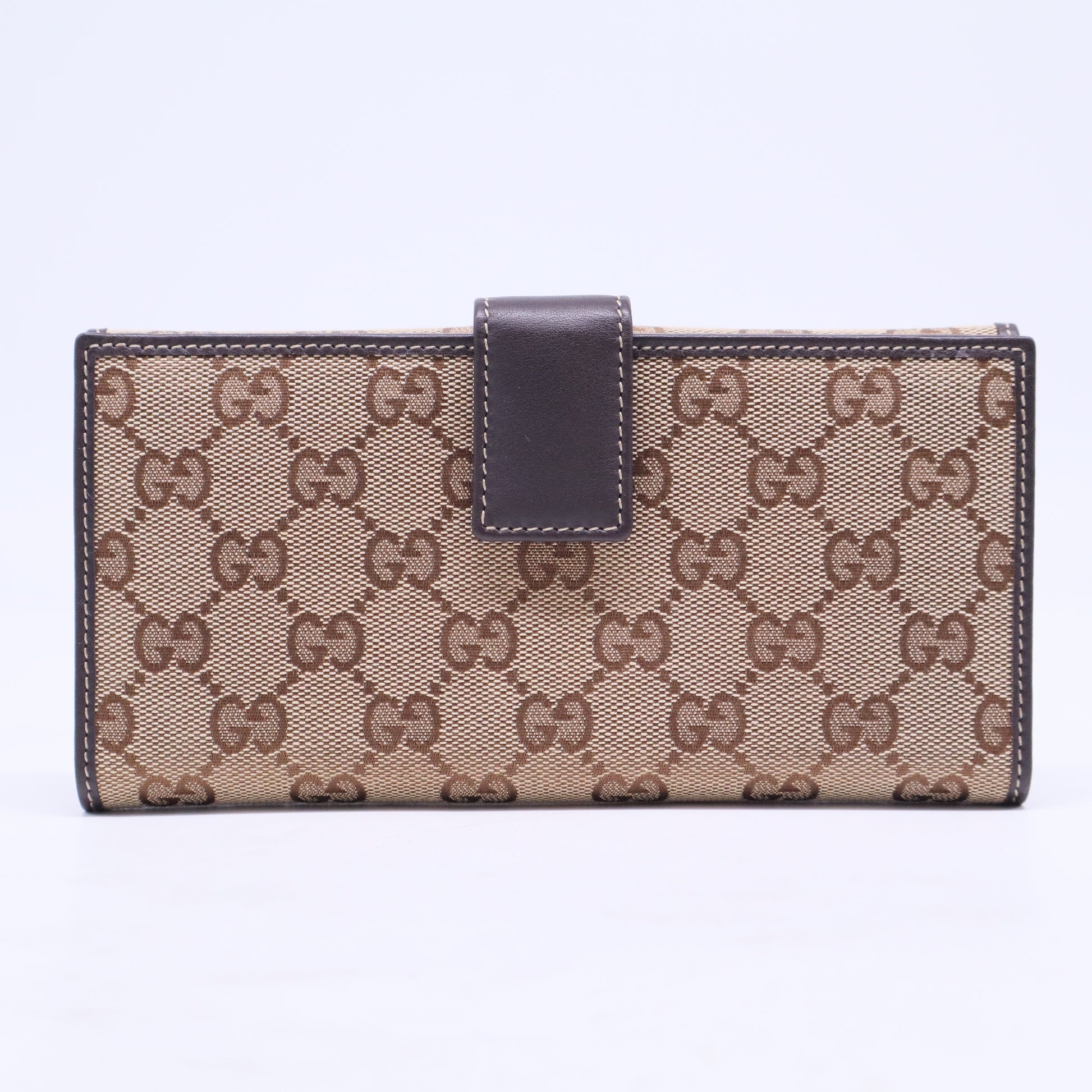 Princy brown monogram canvas and leather long wallet W20612