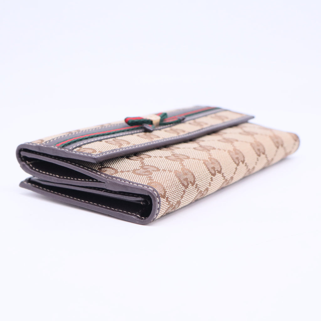 Princy brown monogram canvas and leather long wallet W20612