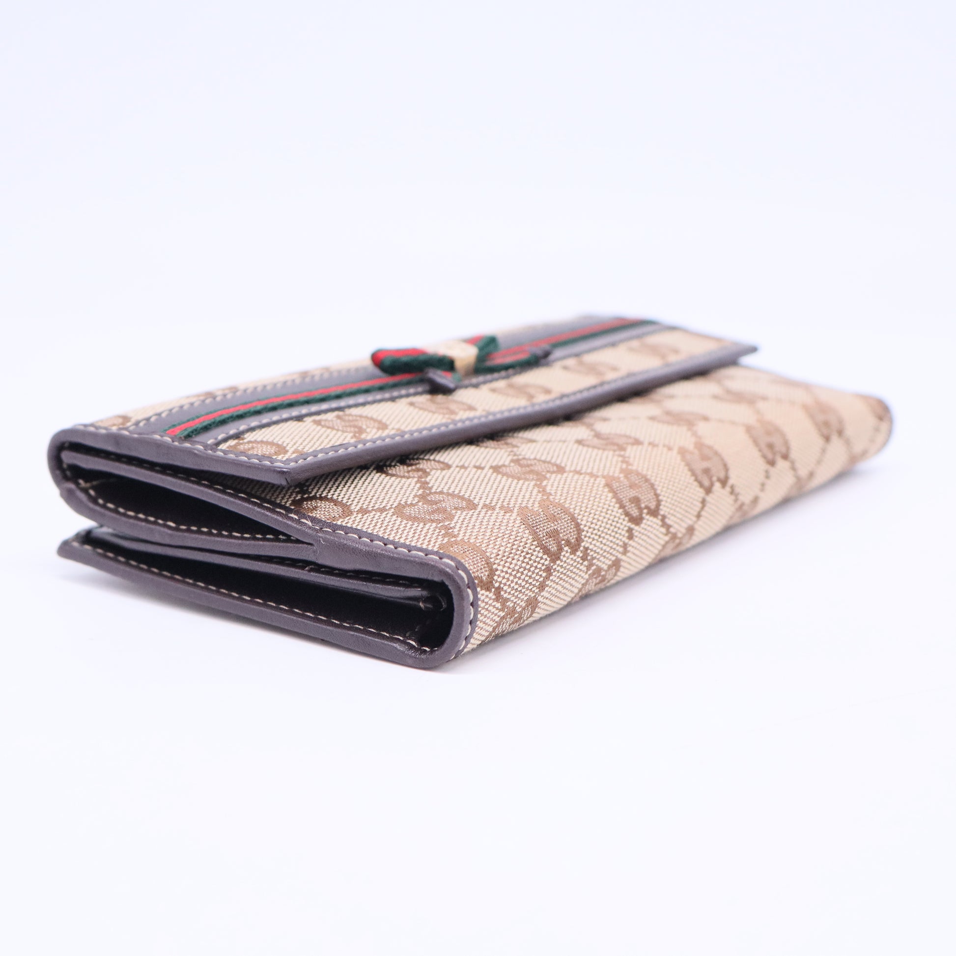 Princy brown monogram canvas and leather long wallet W20612