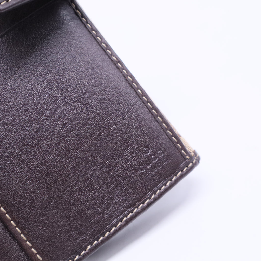 Princy brown monogram canvas and leather long wallet W20612