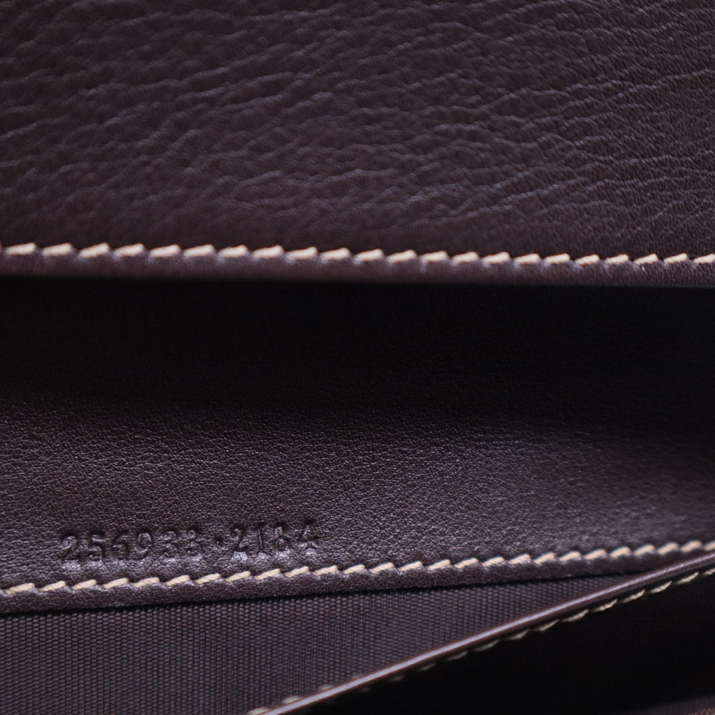 Princy brown monogram canvas and leather long wallet W20612