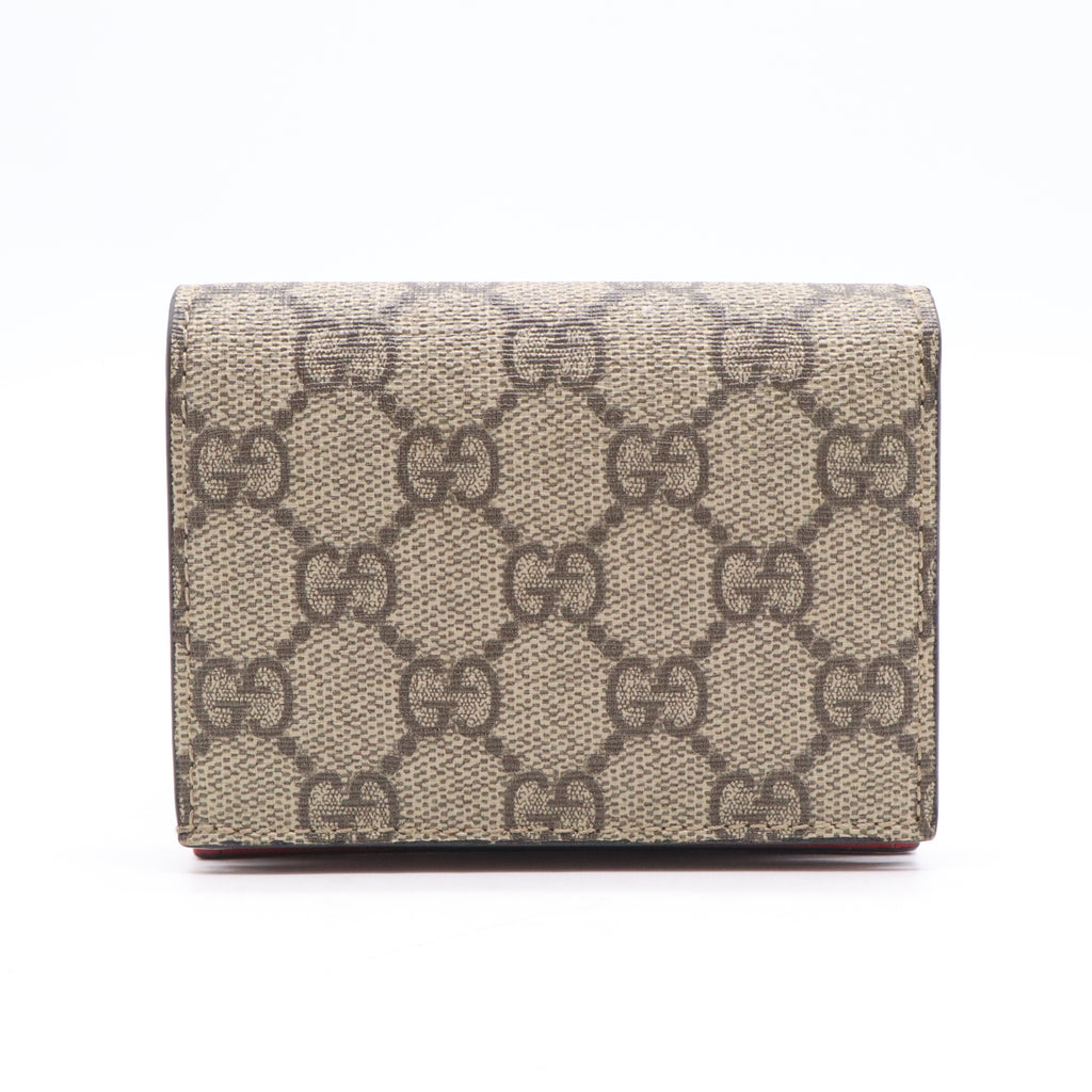 Gucci Cherry GG Supreme Card Case Wallet W21224