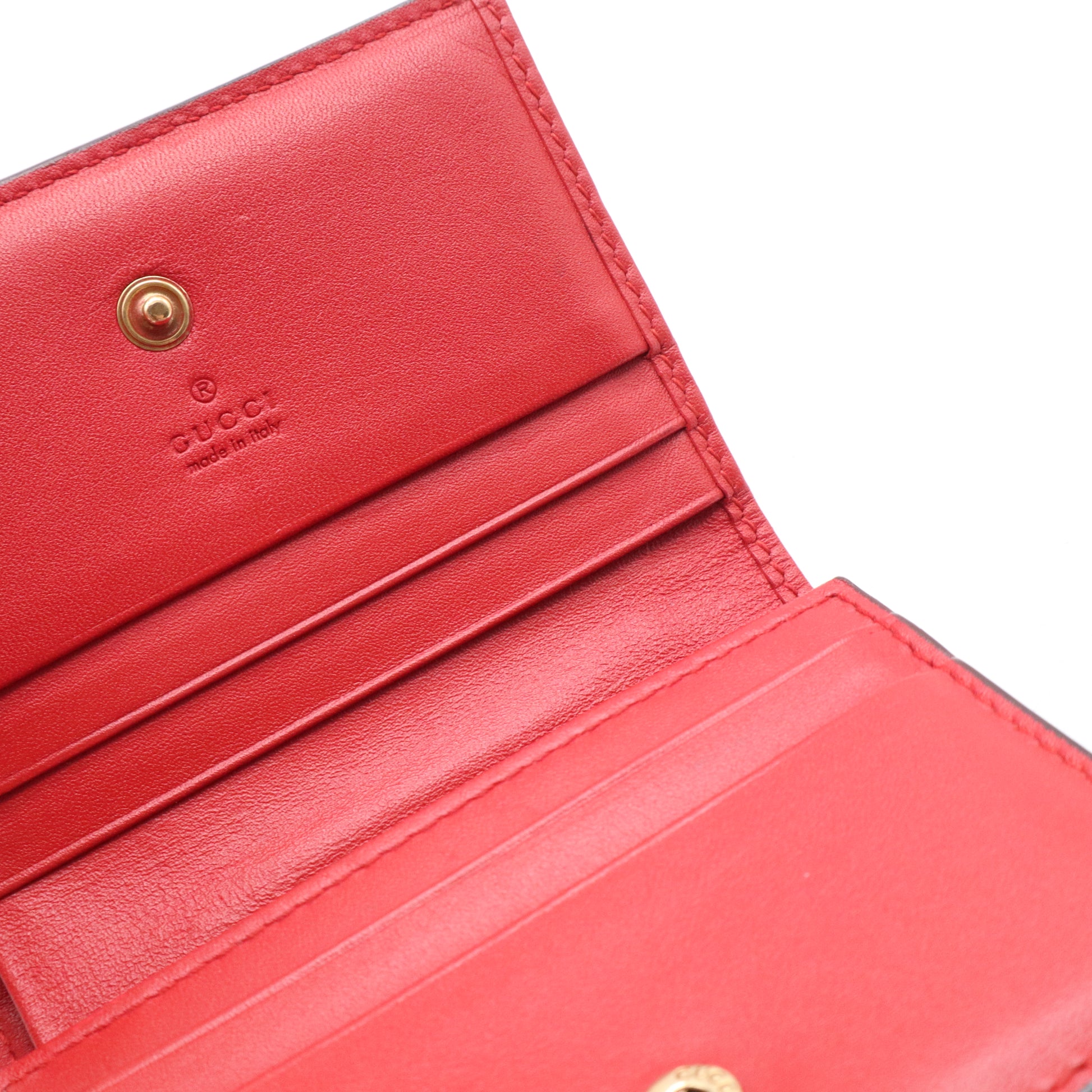 Gucci Cherry GG Supreme Card Case Wallet W21224