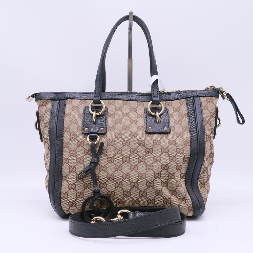 Gucci Medium GG Canvas Charm Satchel B22815