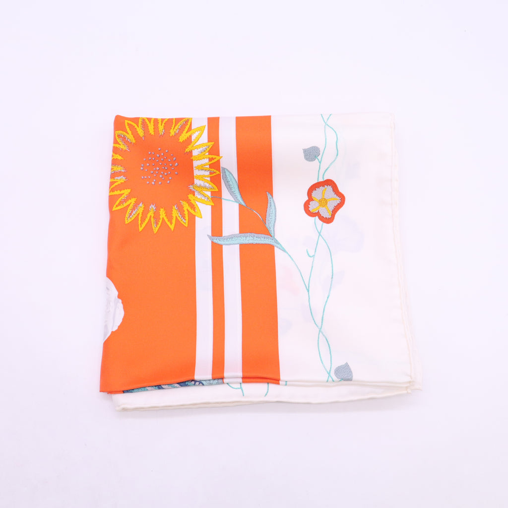 Hermès Brides Fleuries Silk Scarf W23465