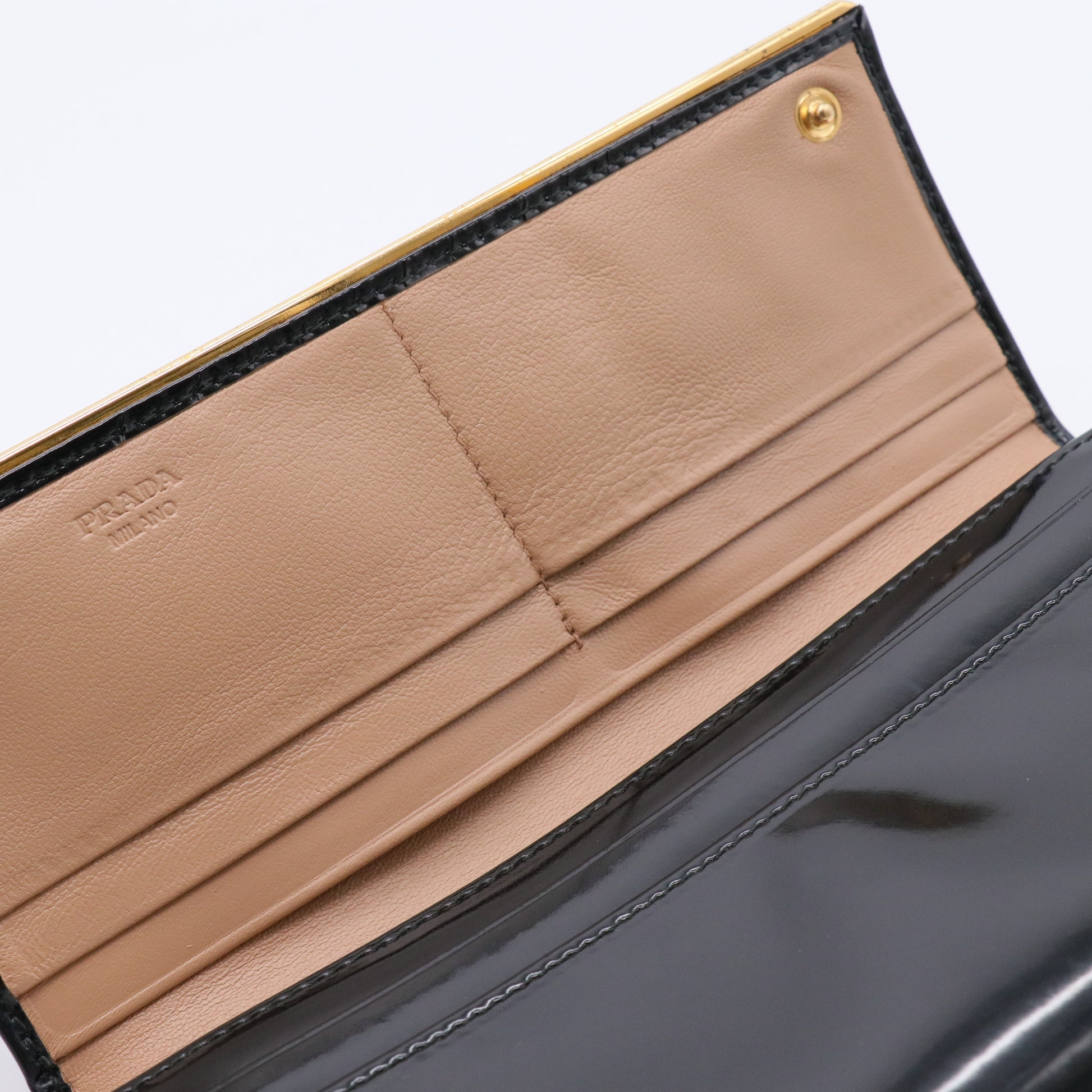 Spazzolato Metal Bar Flap Wallet Nero Black GISEL