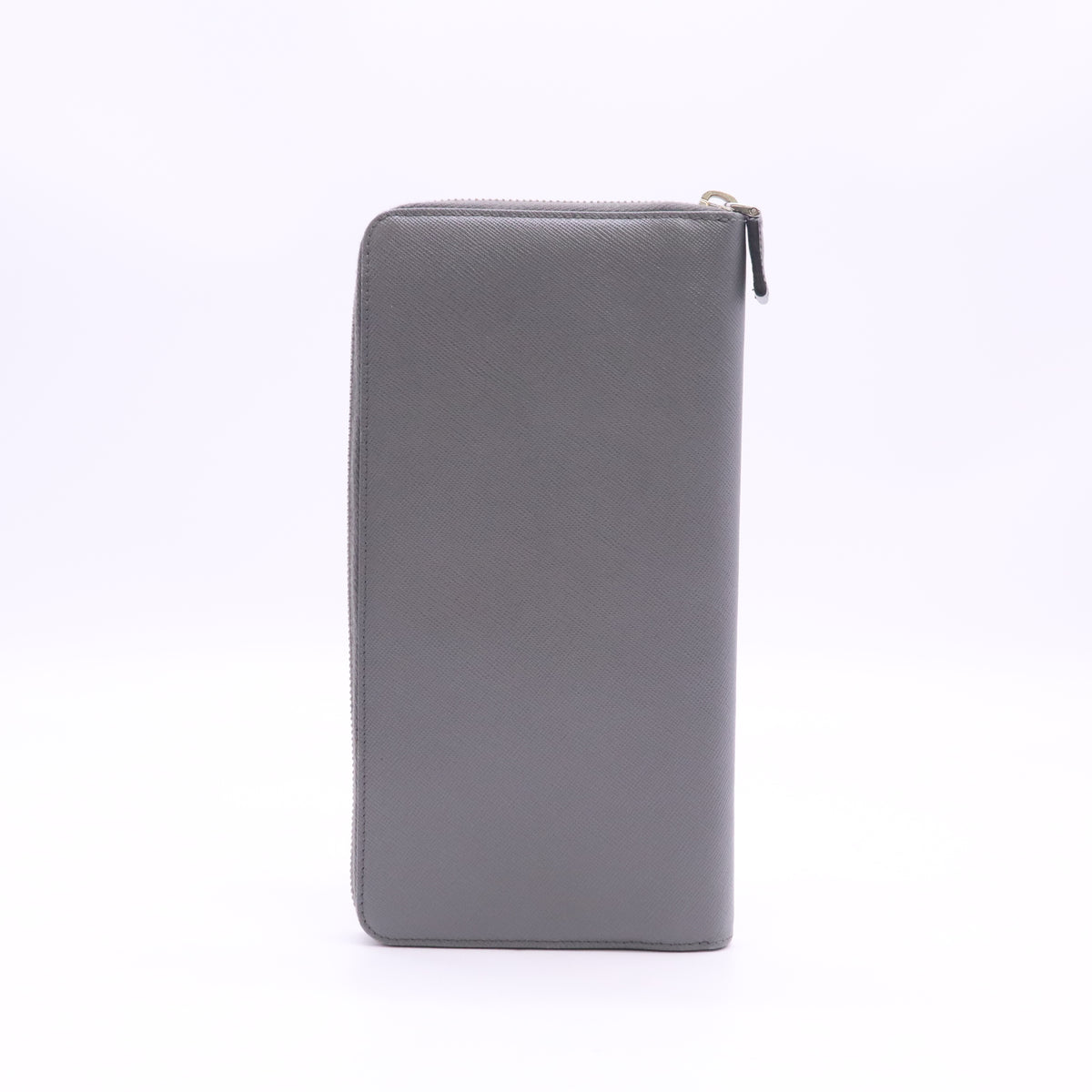 Grey Saffiano Leather Zip-Around Long Wallet W23533