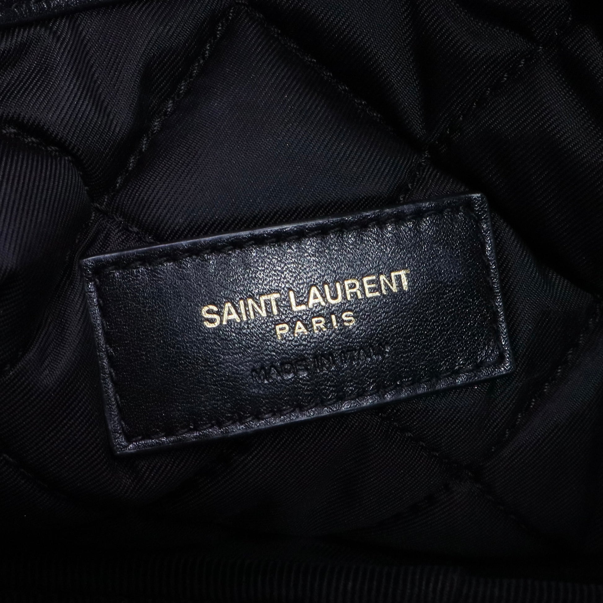 Calfskin Quilted Embroidered Cassandre Large Cosmetic Pouch Black twins