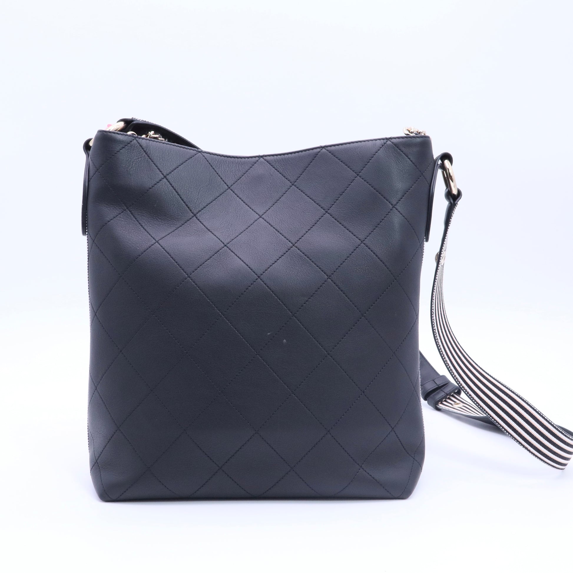 Calfskin Stitched Over & Over Hobo Black twins