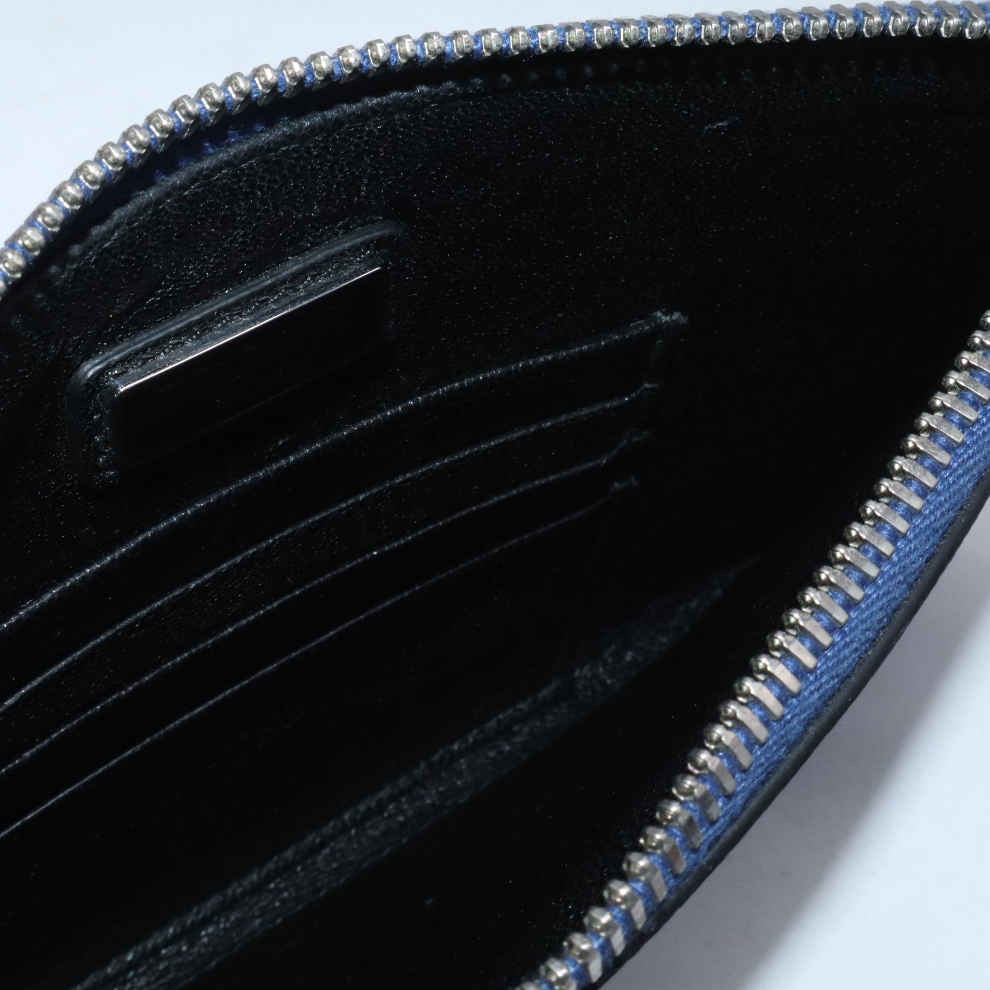 Prada Tricolor Saffiano Leather Zip Flat Pouch W21199