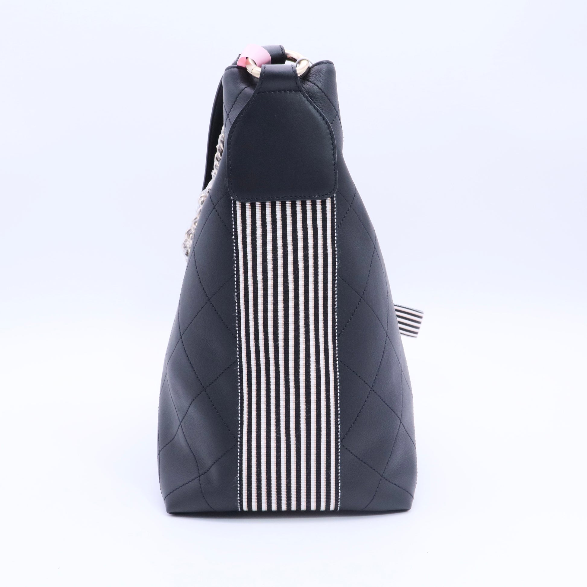 Calfskin Stitched Over & Over Hobo Black twins