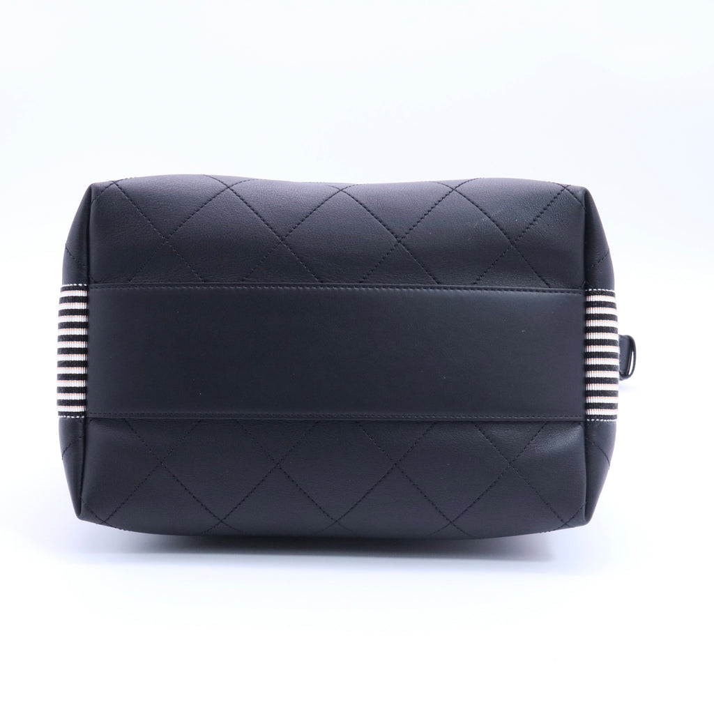 Calfskin Stitched Over & Over Hobo Black twins