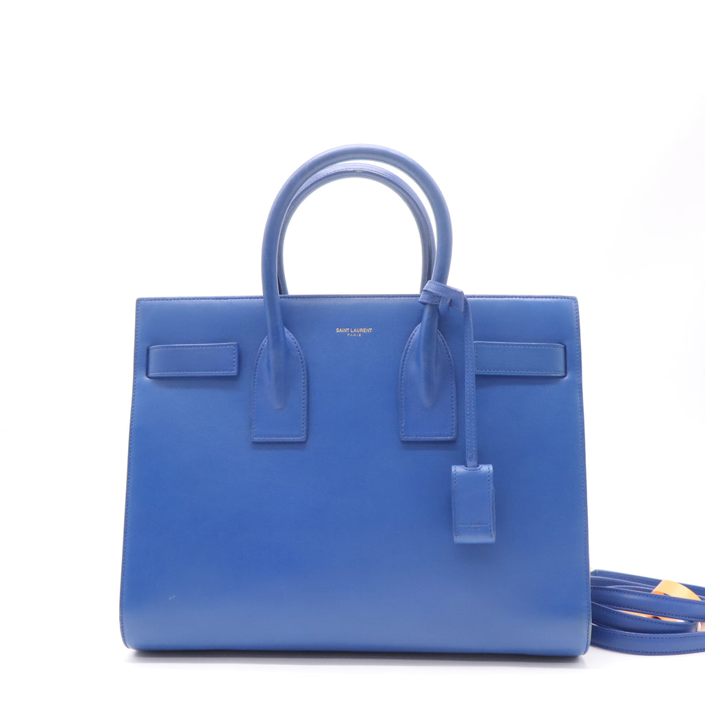 Saint Laurent Grained Calfskin Baby Sac De Jour Royal Blue Twins LDZ218