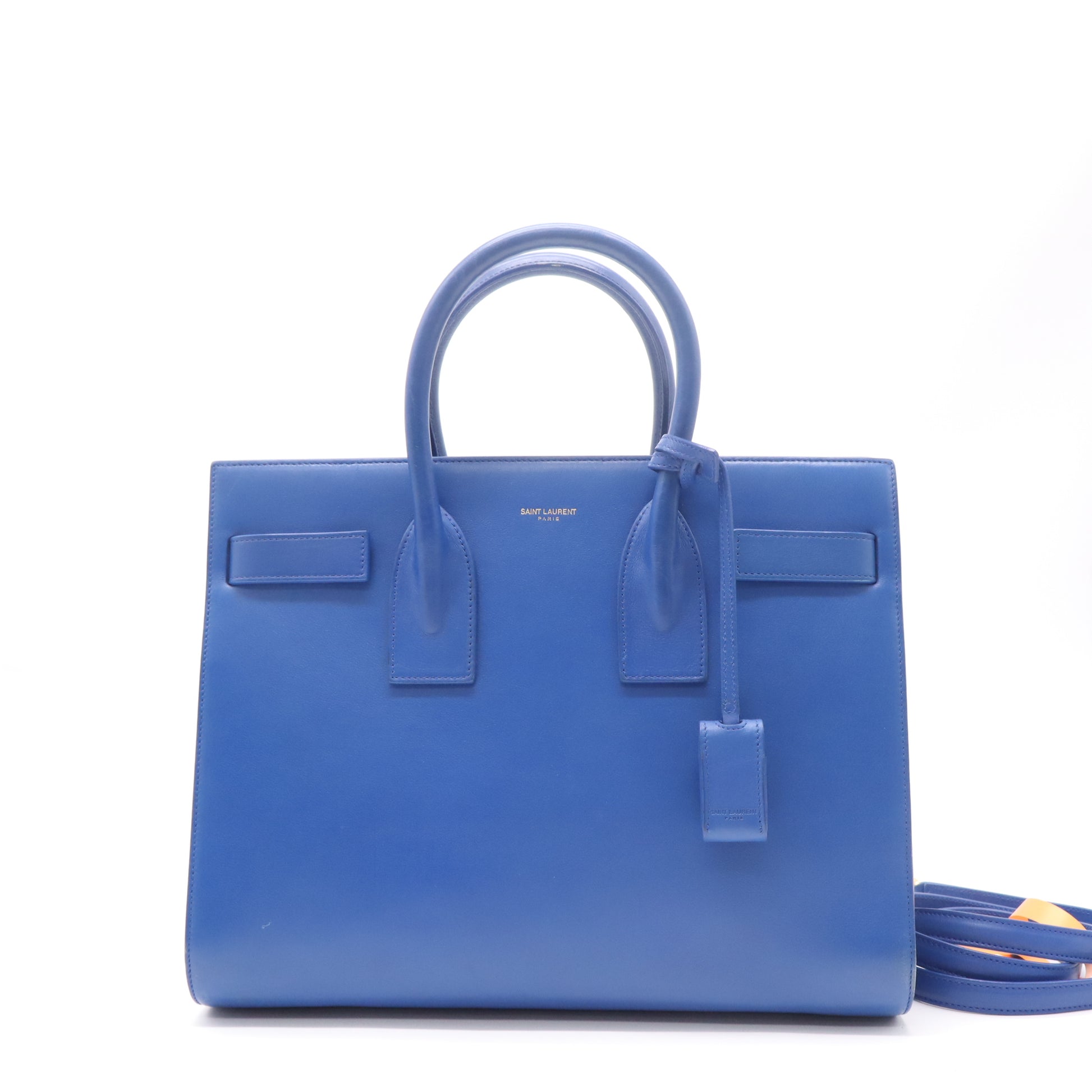 Saint Laurent Grained Calfskin Baby Sac De Jour Royal Blue Twins LDZ218