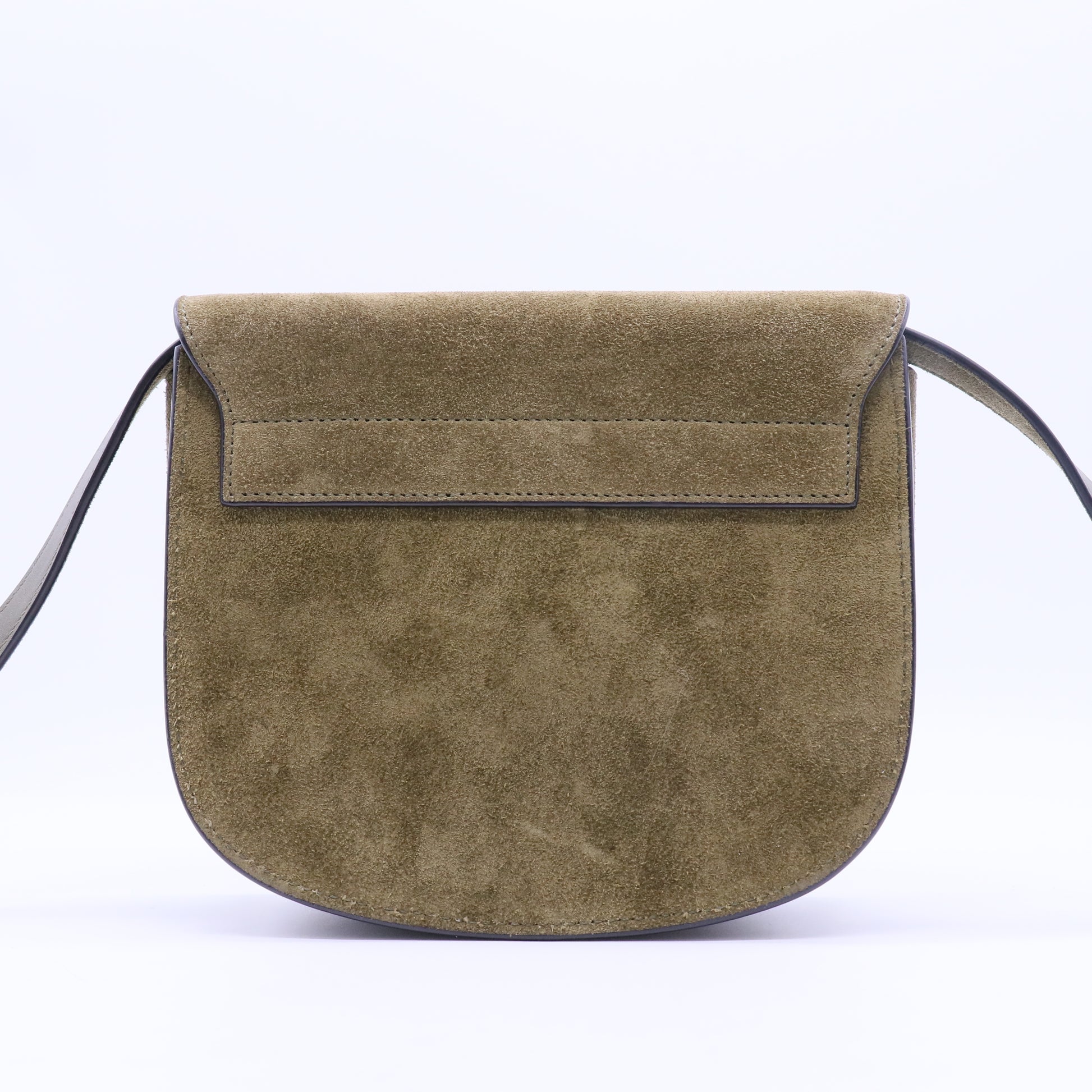 Suede Calfskin Monogram Small Kaia Satchel Olive Green B20038