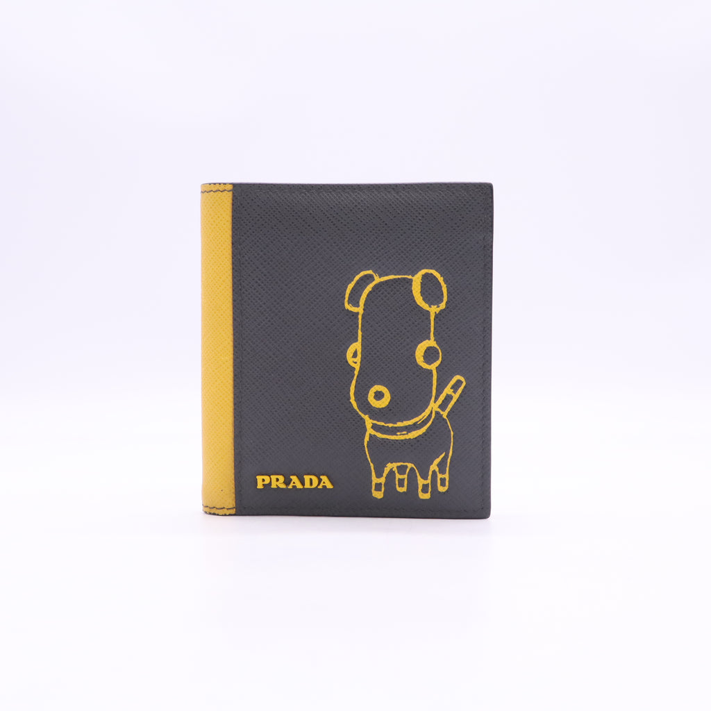 Prada Pradamalia "Socks" Saffiano Leather Bifold Wallet W23503