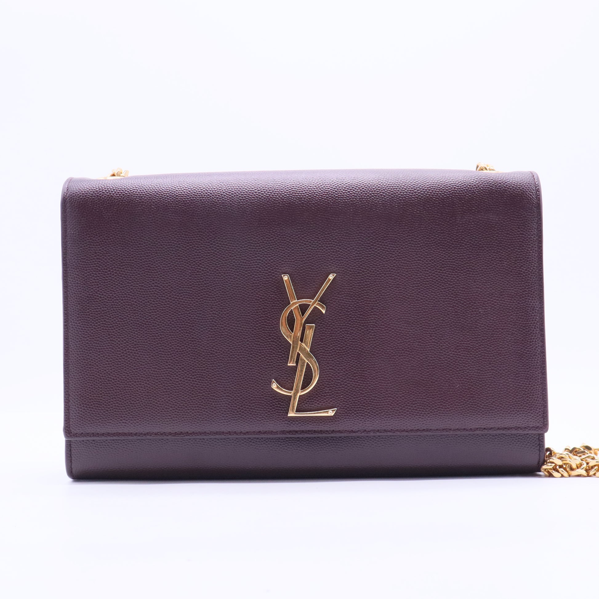 Saint Laurent Burgundy Leather Medium Kate Shoulder Bag B12416