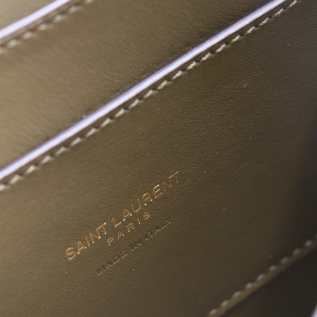 Suede Calfskin Monogram Small Kaia Satchel Olive Green B20038